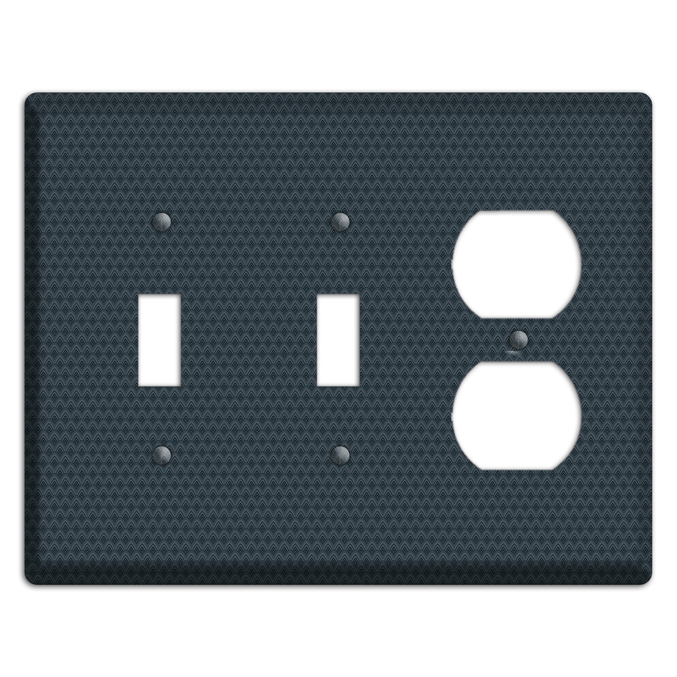 Navy Tiny Scallop 2 Toggle / Duplex Wallplate