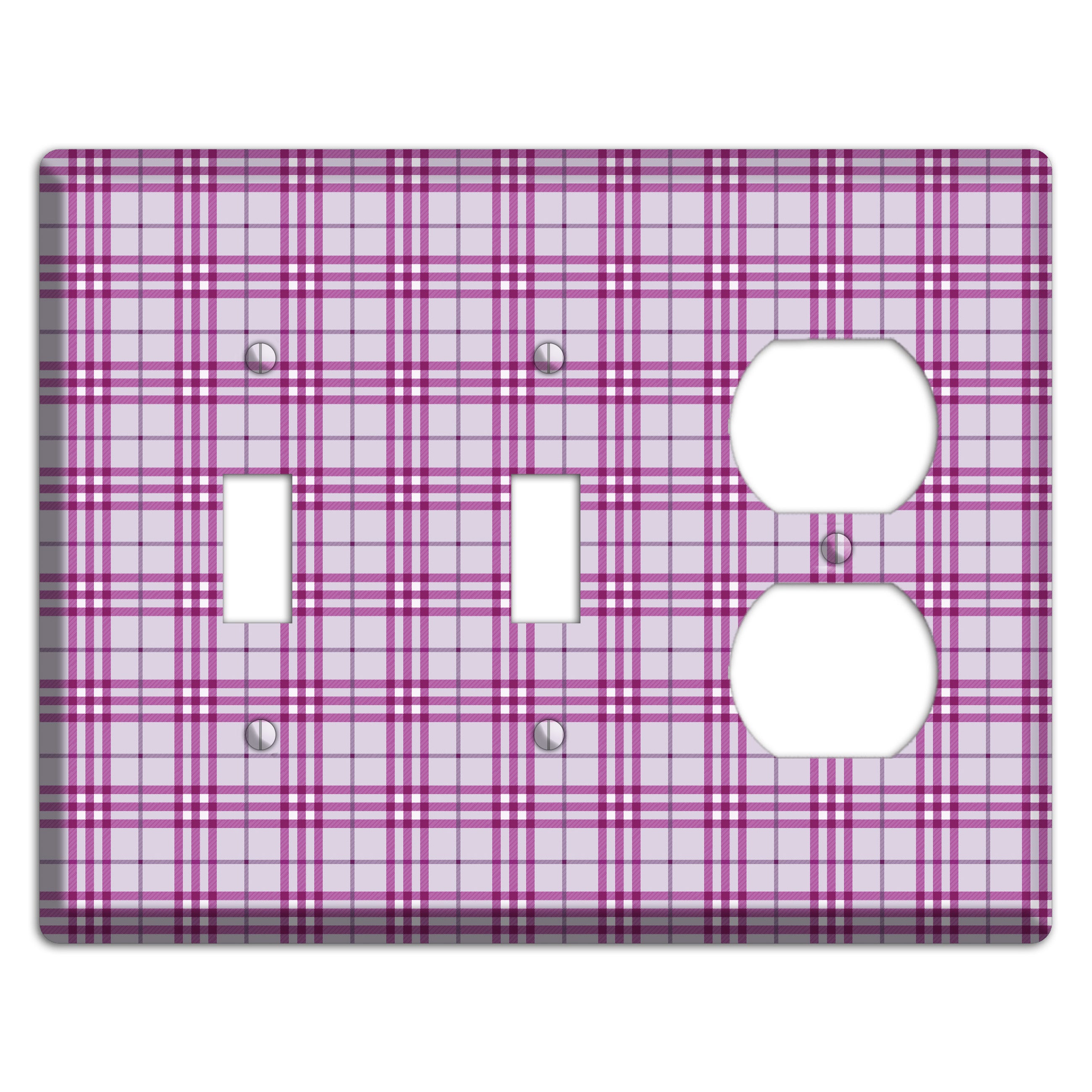 Purple Plaid 2 Toggle / Duplex Wallplate