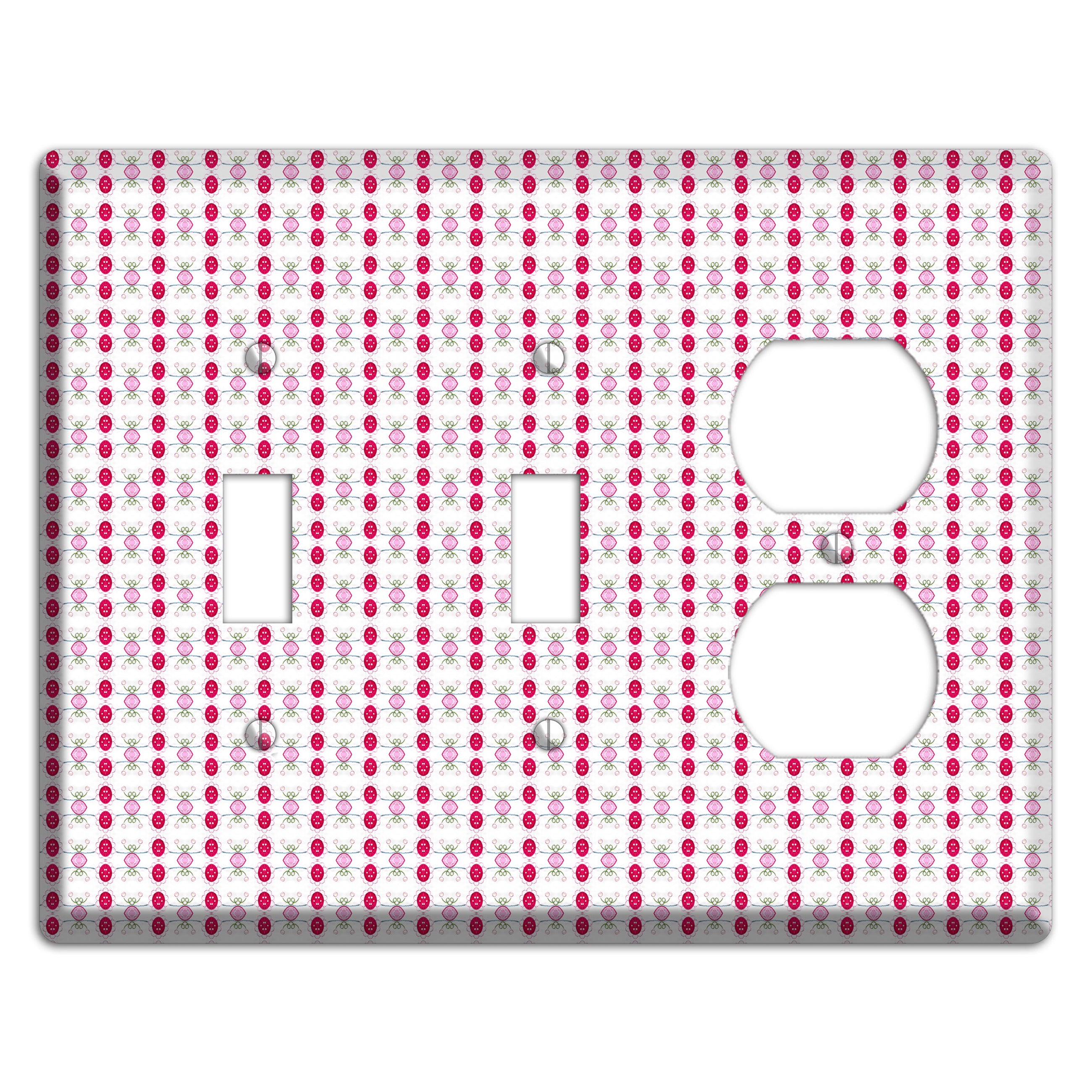 Multi Pink Cartouche 2 Toggle / Duplex Wallplate