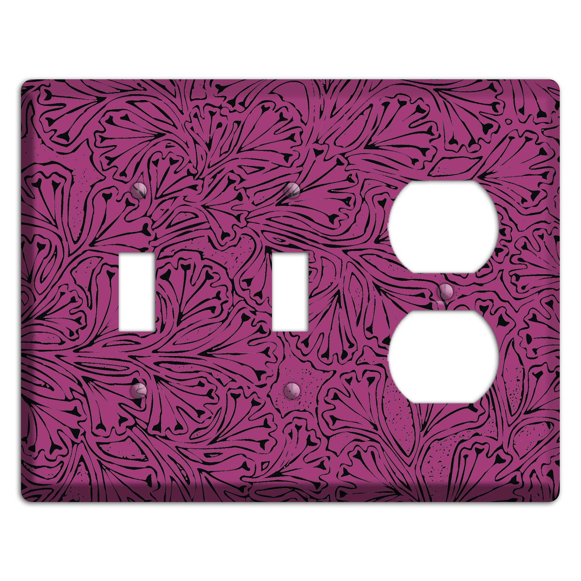 Deco Plum Interlocking Floral 2 Toggle / Duplex Wallplate