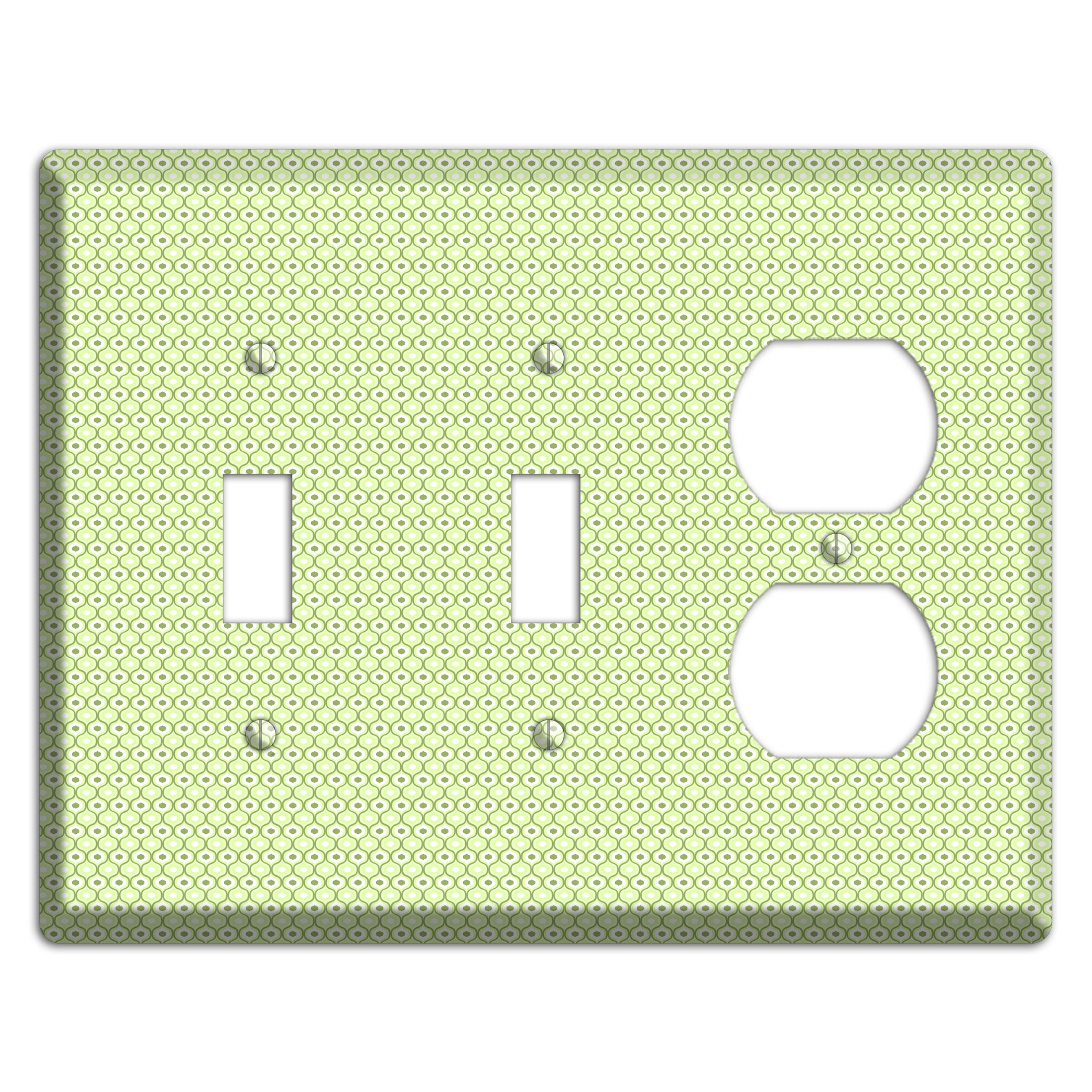 Multi Green Tiny Double Scallop 2 Toggle / Duplex Wallplate