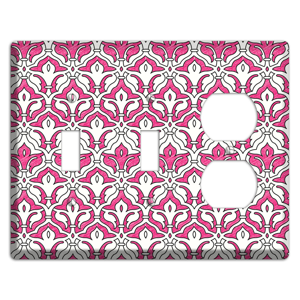 Pink Scallop Tapestry 2 Toggle / Duplex Wallplate