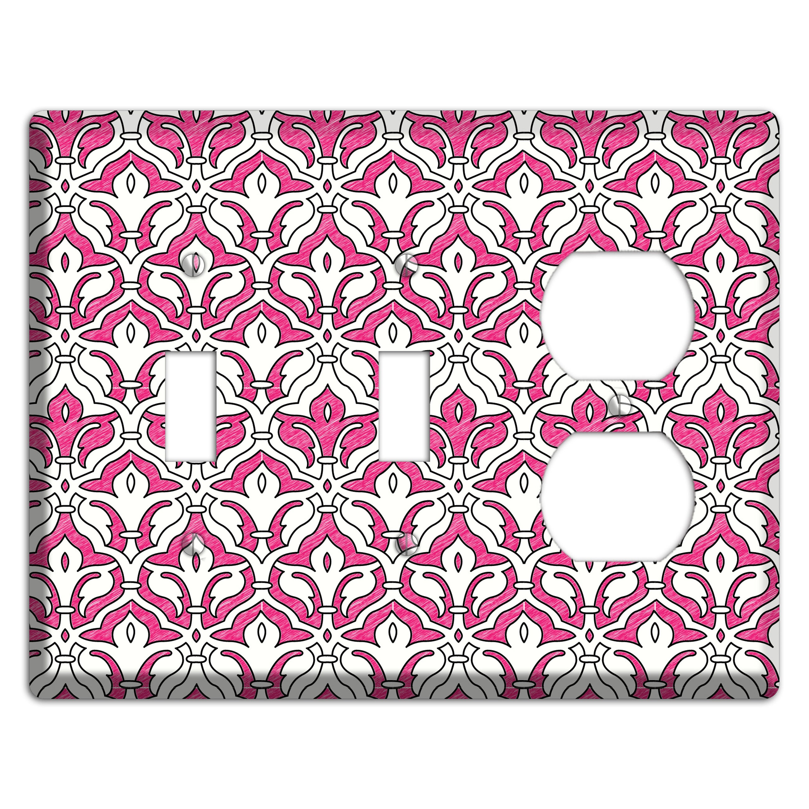 Pink Scallop Tapestry 2 Toggle / Duplex Wallplate