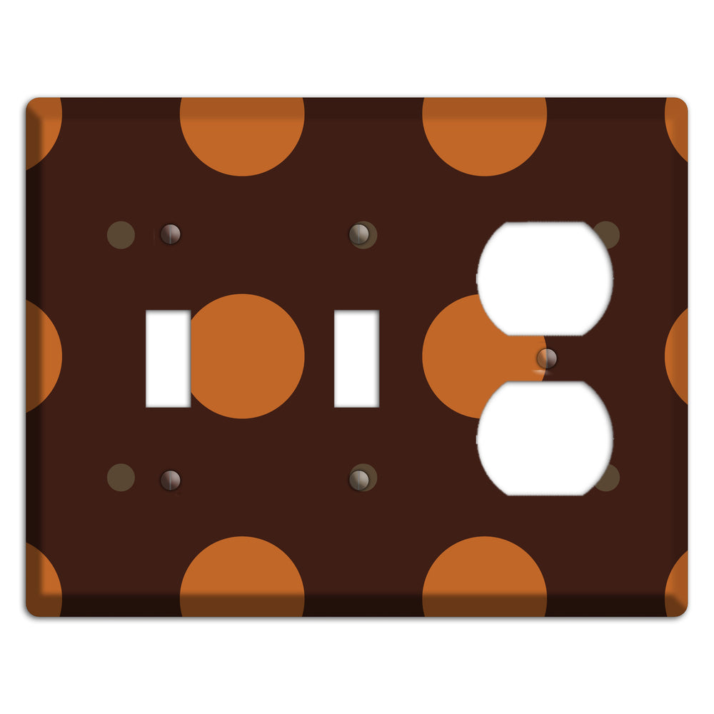 Brown with Umber and Brown Multi Tiled Medium Dots 2 Toggle / Duplex Wallplate