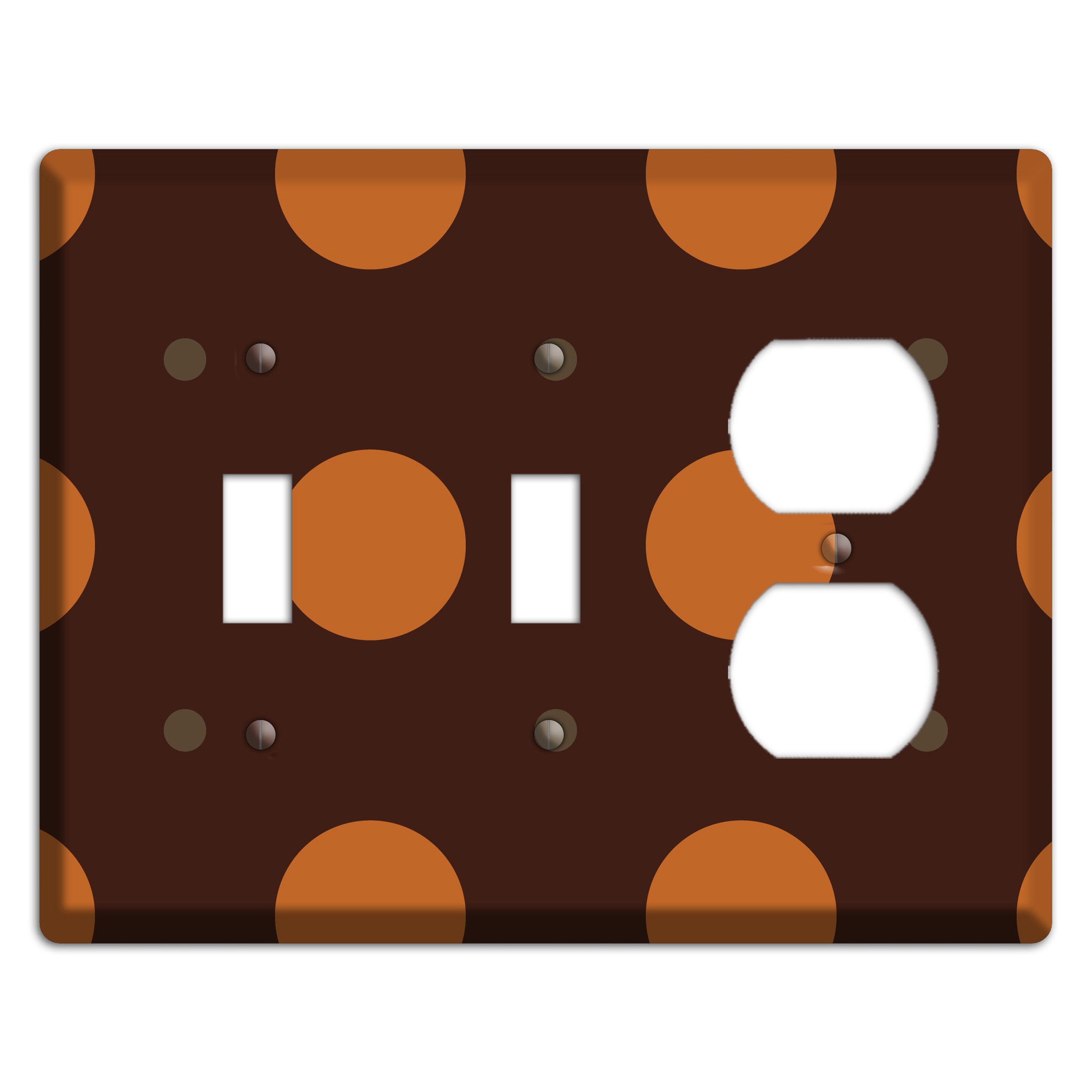 Brown with Umber and Brown Multi Tiled Medium Dots 2 Toggle / Duplex Wallplate