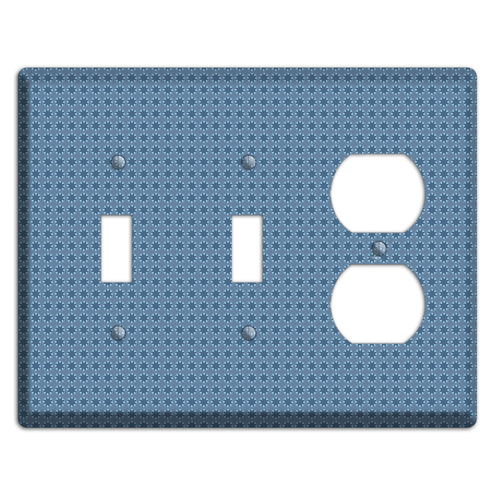 Multi Blue Tiled Foulard 2 Toggle / Duplex Wallplate
