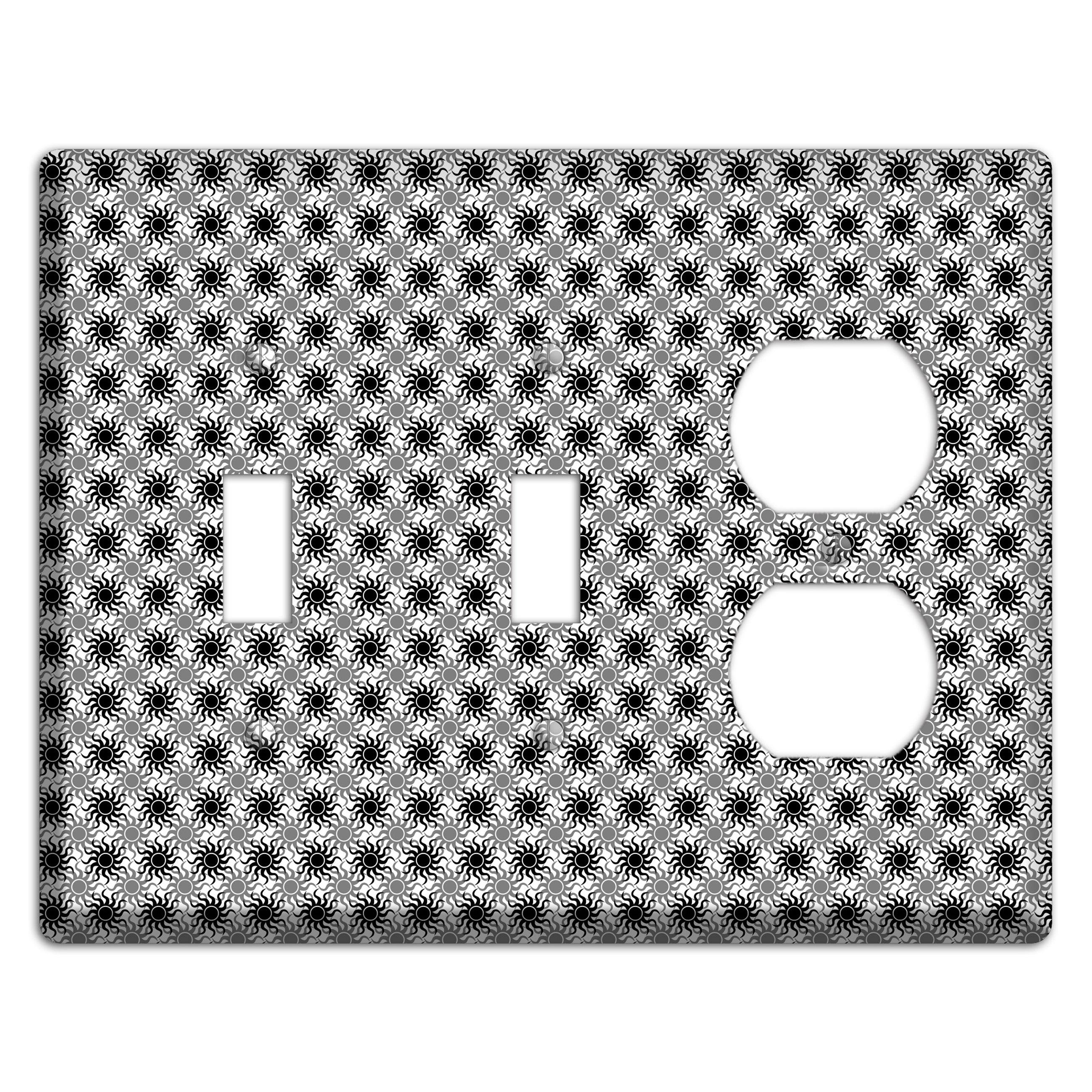 Black and Grey Sun Contour 2 Toggle / Duplex Wallplate