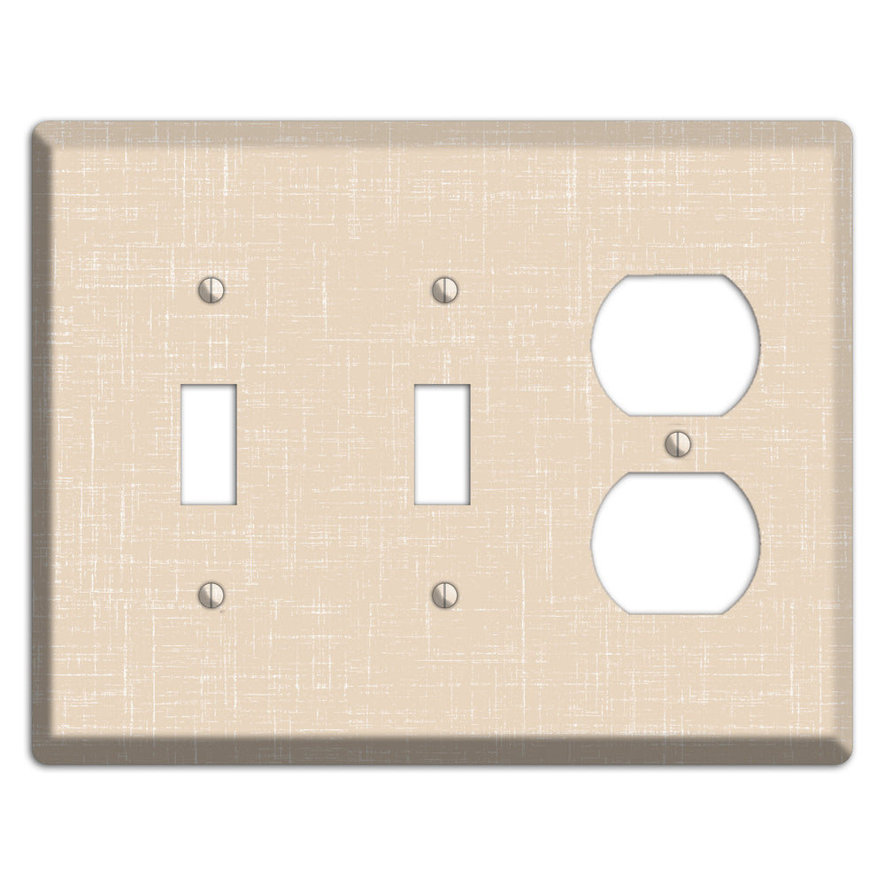 Double Spanish White Neutral Texture 2 Toggle / Duplex Wallplate
