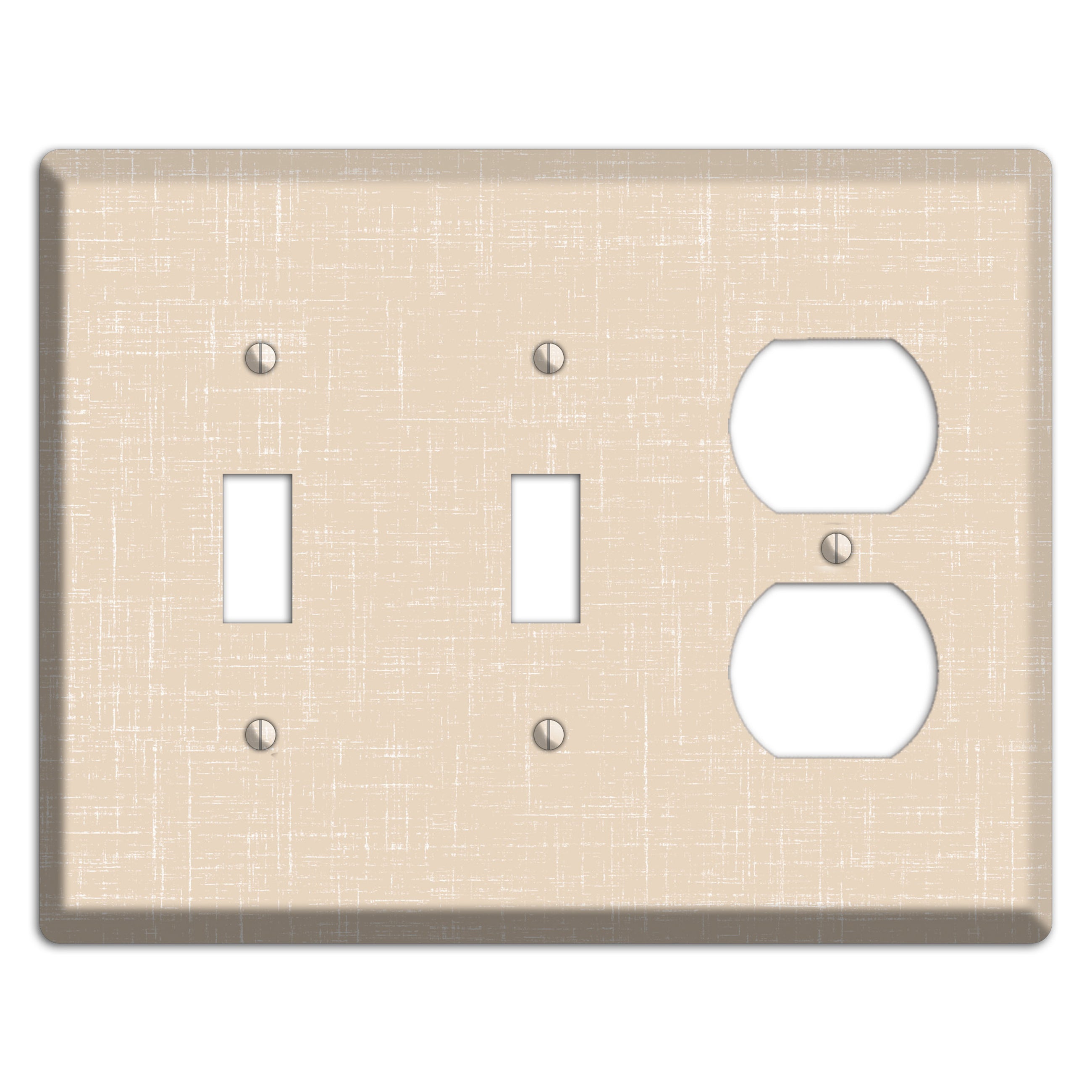 Double Spanish White Neutral Texture 2 Toggle / Duplex Wallplate