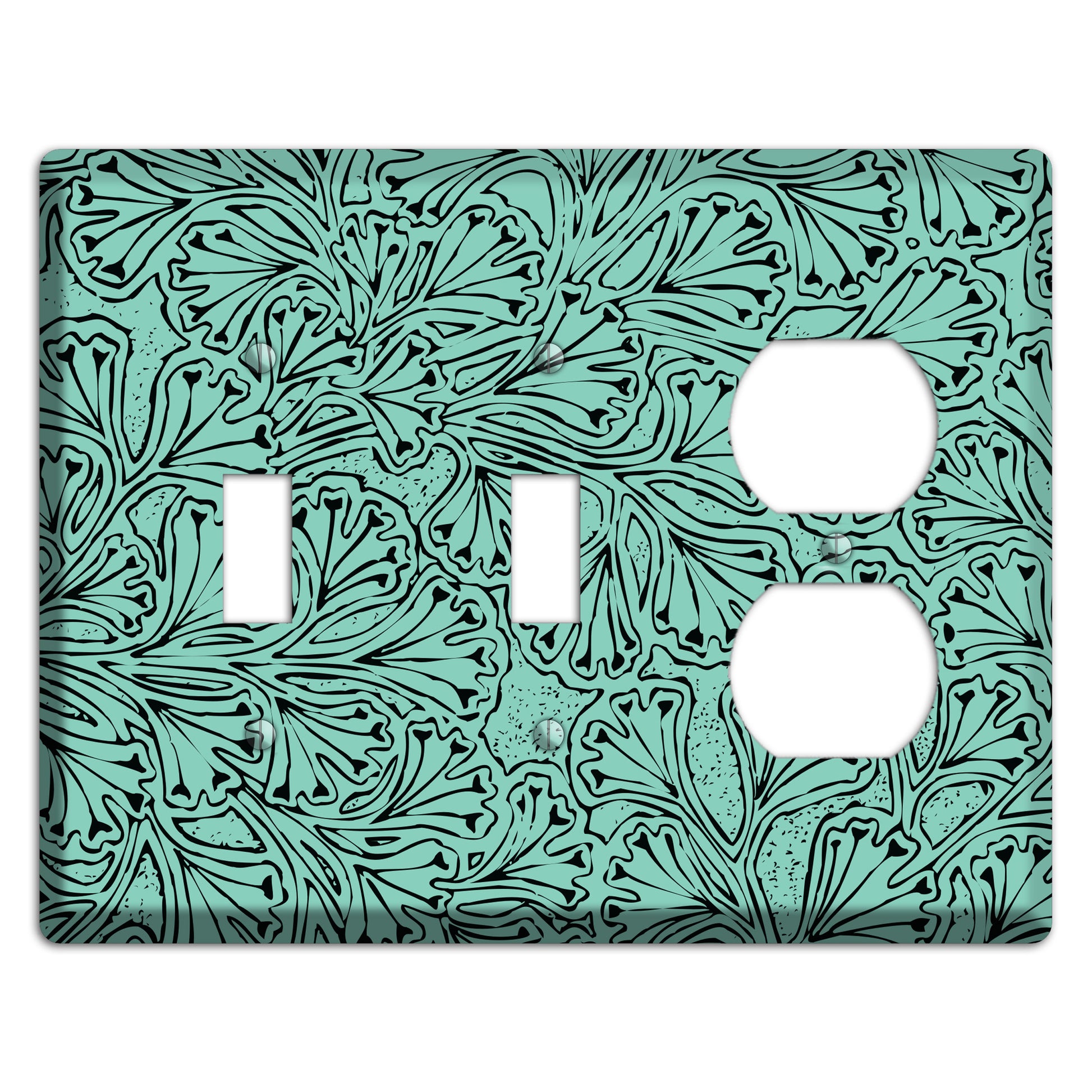 Deco Olive Interlocking Floral 2 Toggle / Duplex Wallplate