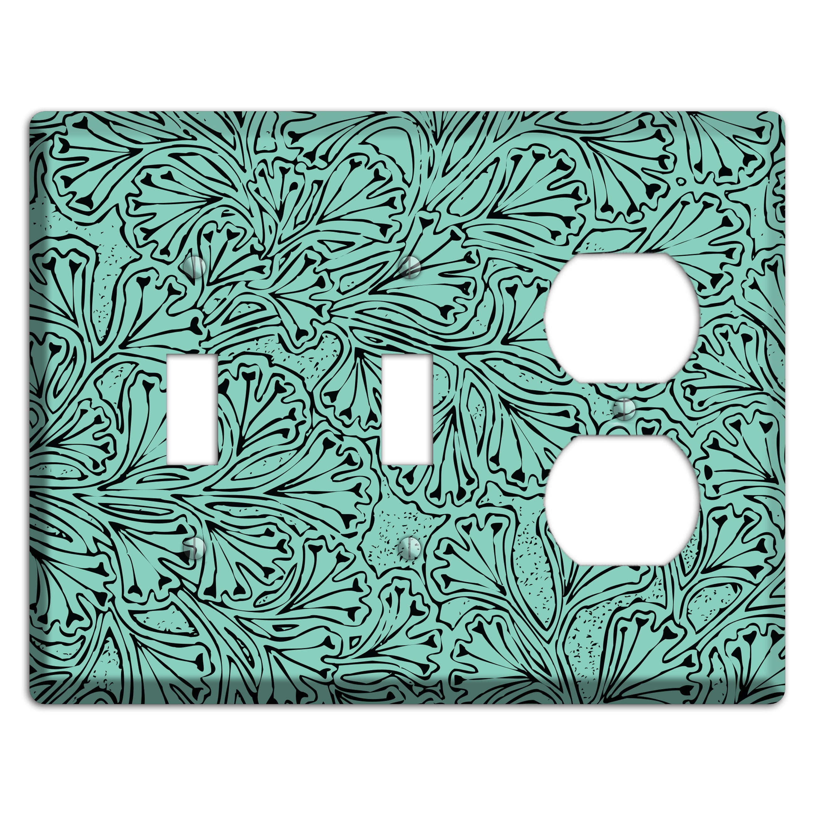 Deco Olive Interlocking Floral 2 Toggle / Duplex Wallplate