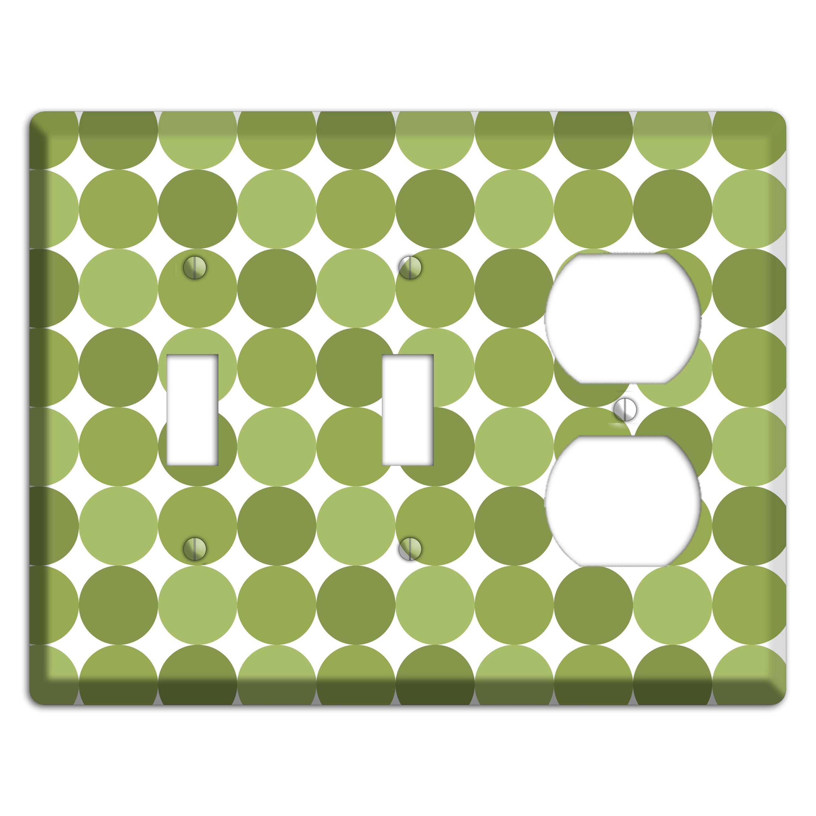 Multi Olive Tiled Dots 2 Toggle / Duplex Wallplate