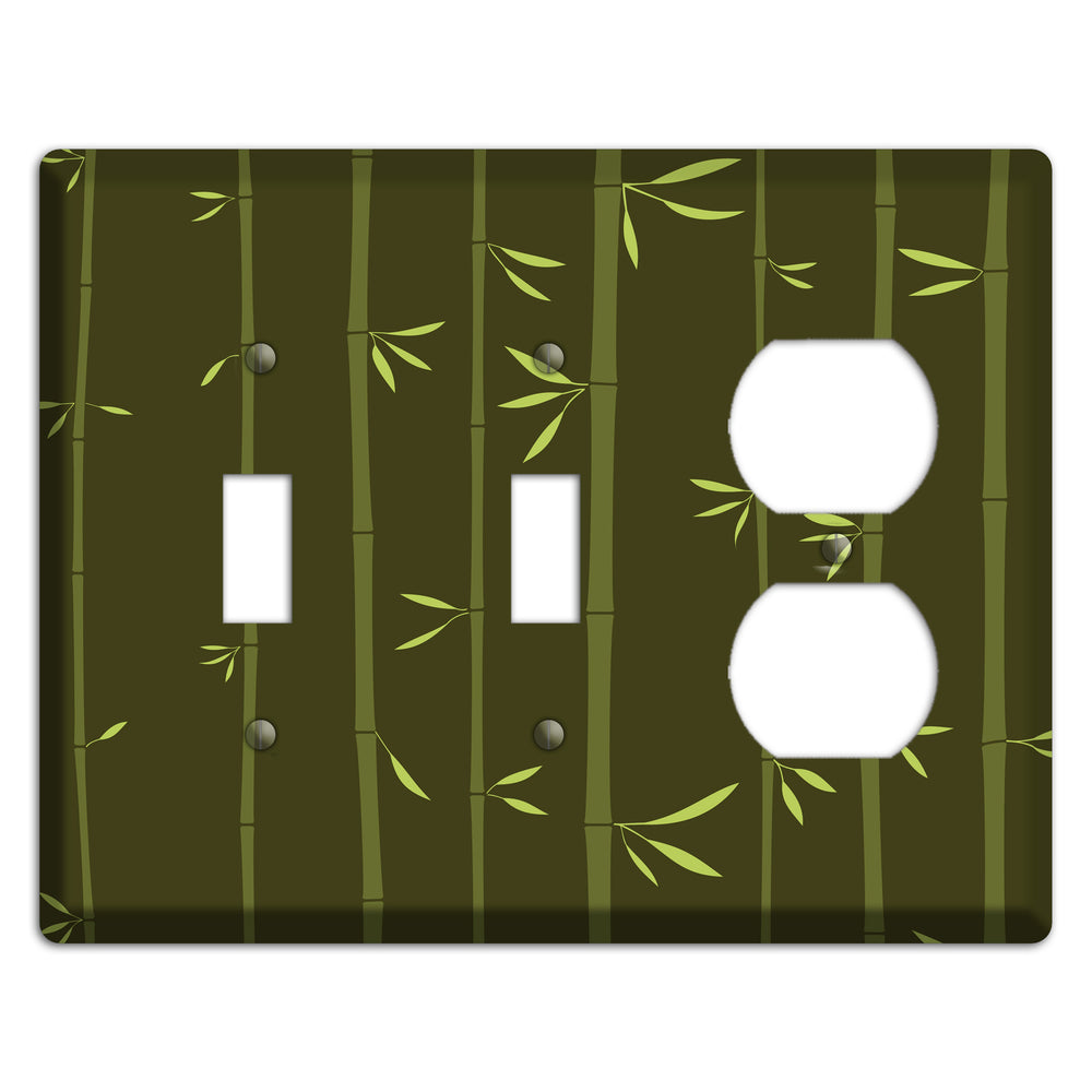 Dark Green Bamboo 2 Toggle / Duplex Wallplate
