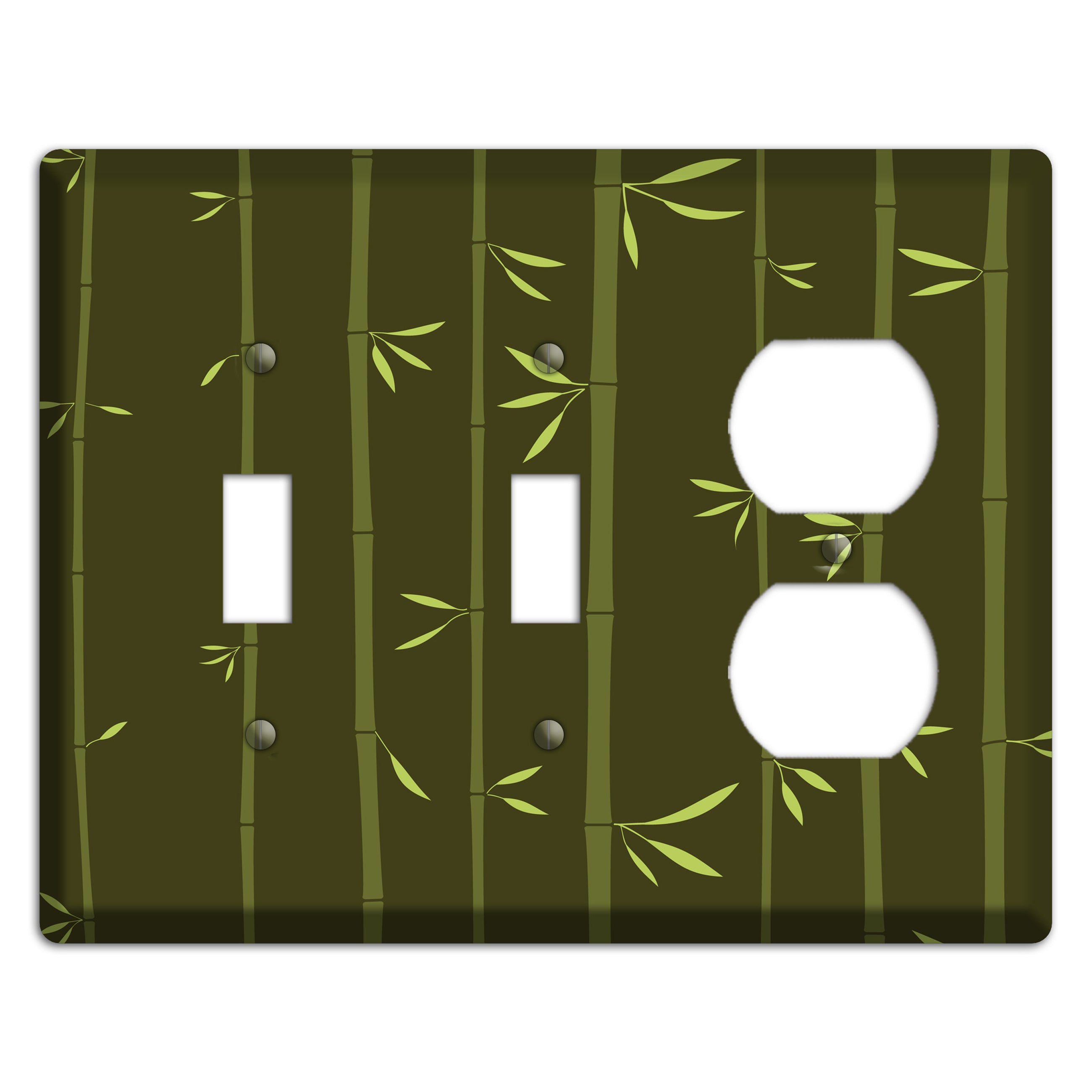 Dark Green Bamboo 2 Toggle / Duplex Wallplate