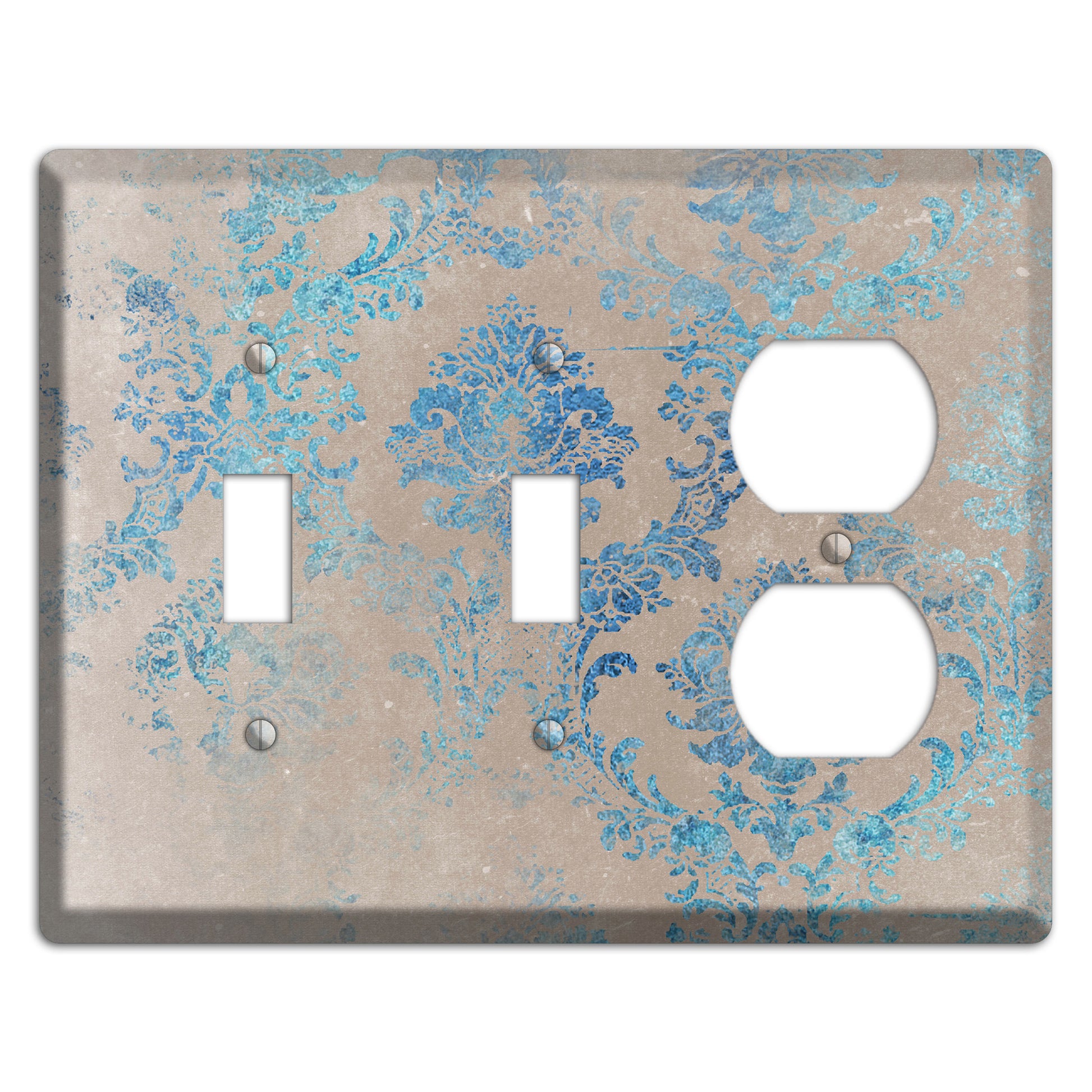 Pewter Whimsical Damask 2 Toggle / Duplex Wallplate