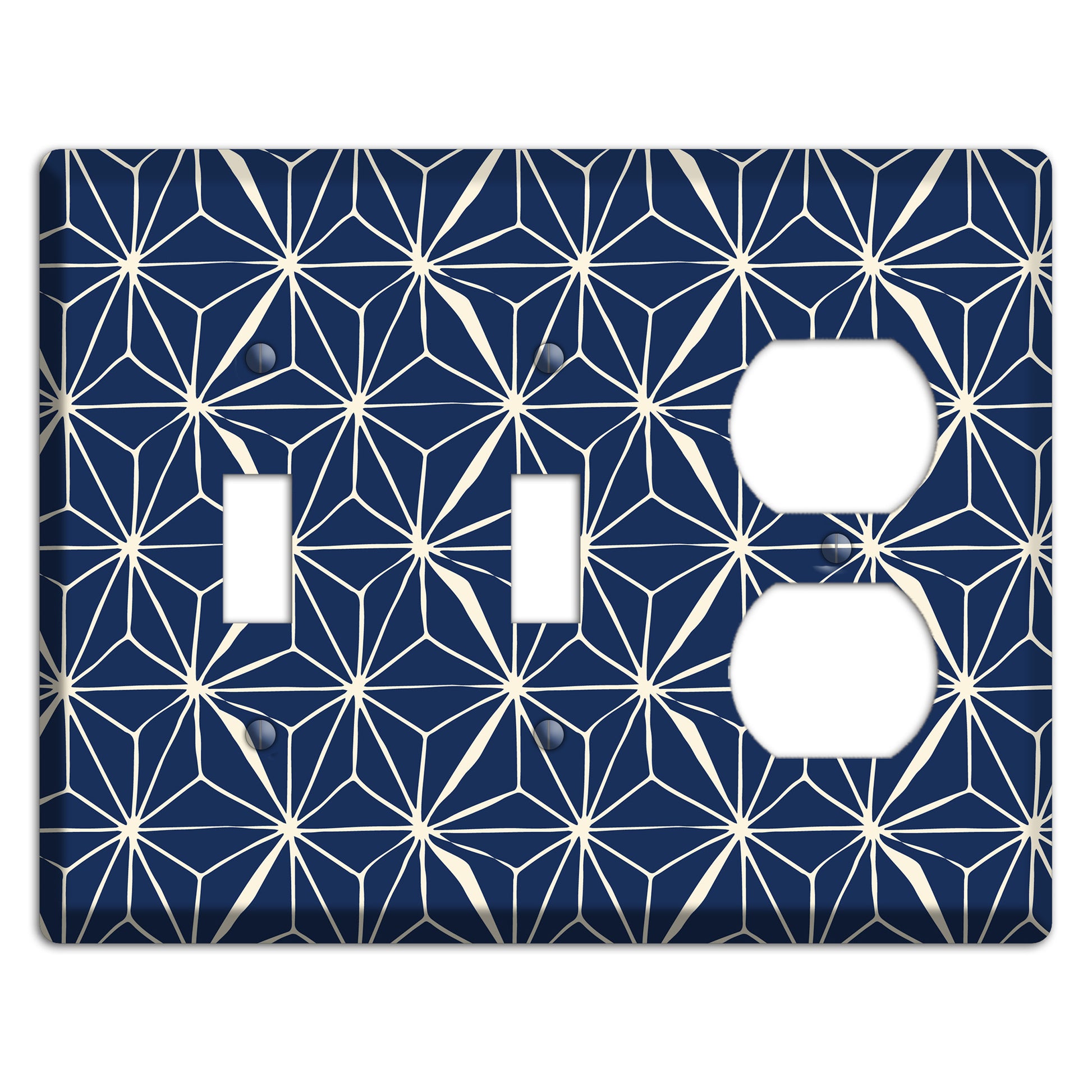 Navy Geometric Tile 2 Toggle / Duplex Wallplate