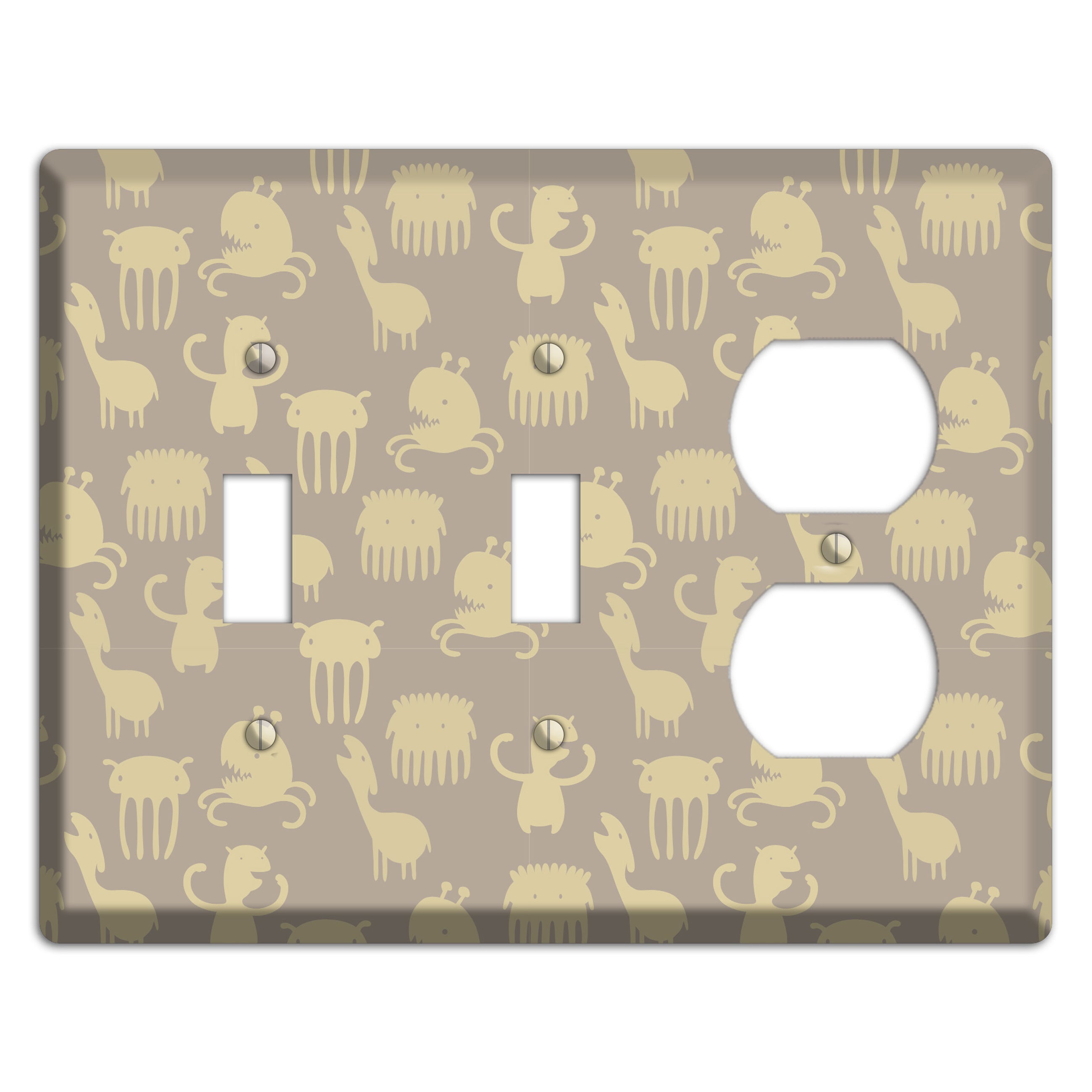 Silly Monsters Brown 2 Toggle / Duplex Wallplate