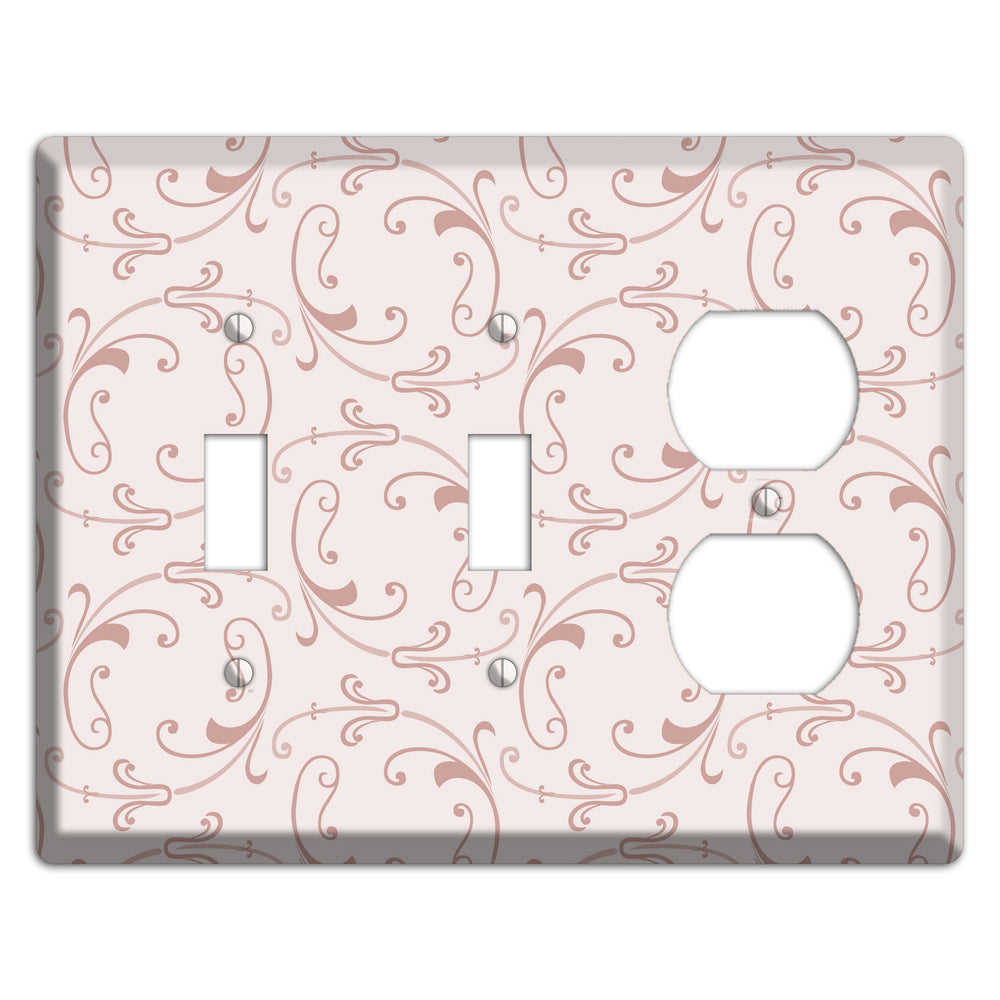 Dusty Rose Victorian Sprig 2 Toggle / Duplex Wallplate