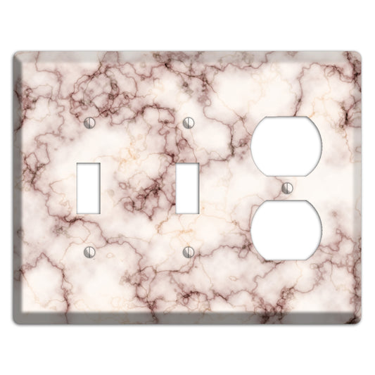 Burgundy Stained Marble 2 Toggle / Duplex Wallplate