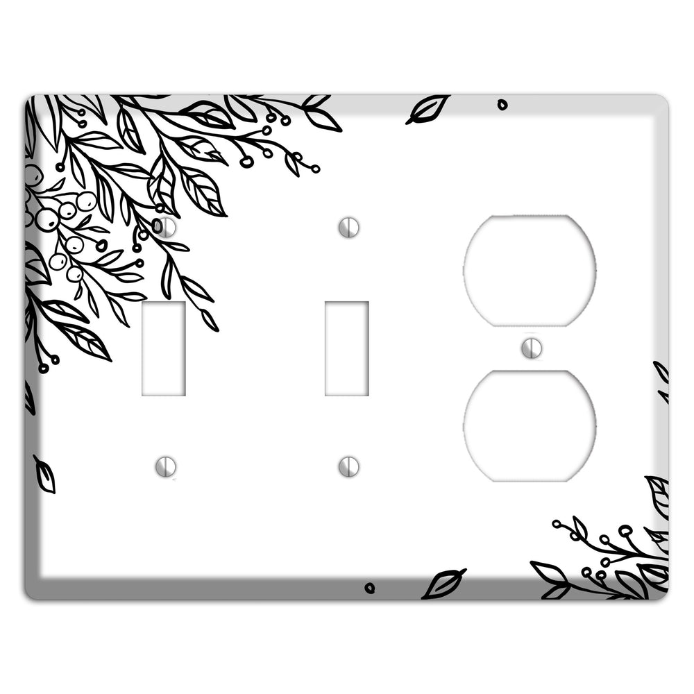 Hand-Drawn Floral 4 2 Toggle / Duplex Wallplate