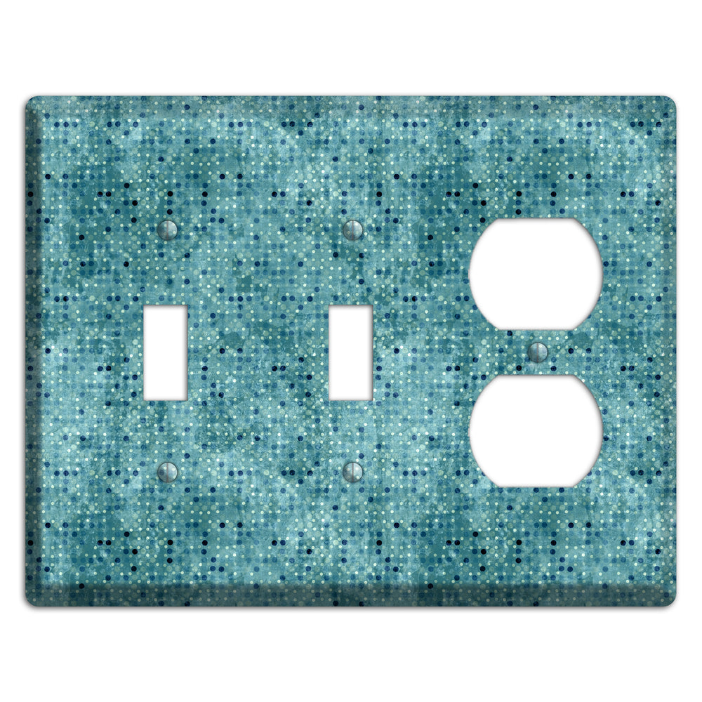 Turquoise Grunge Small Tile 2 Toggle / Duplex Wallplate