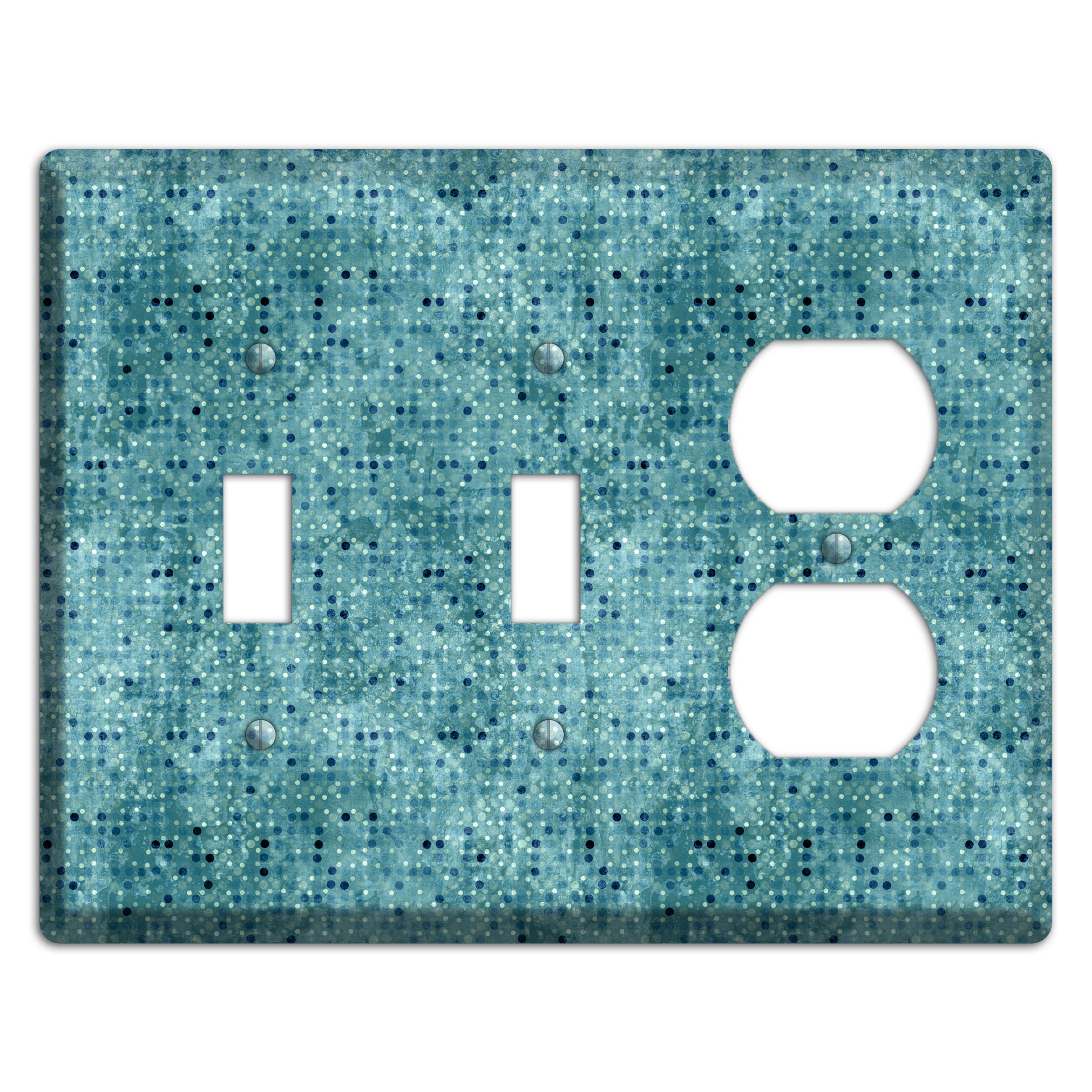 Turquoise Grunge Small Tile 2 Toggle / Duplex Wallplate