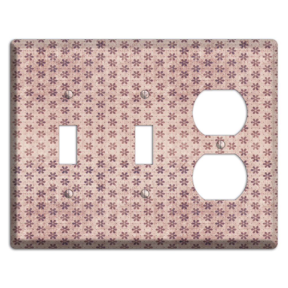Dusty Pink Grunge Floral Contour 2 Toggle / Duplex Wallplate