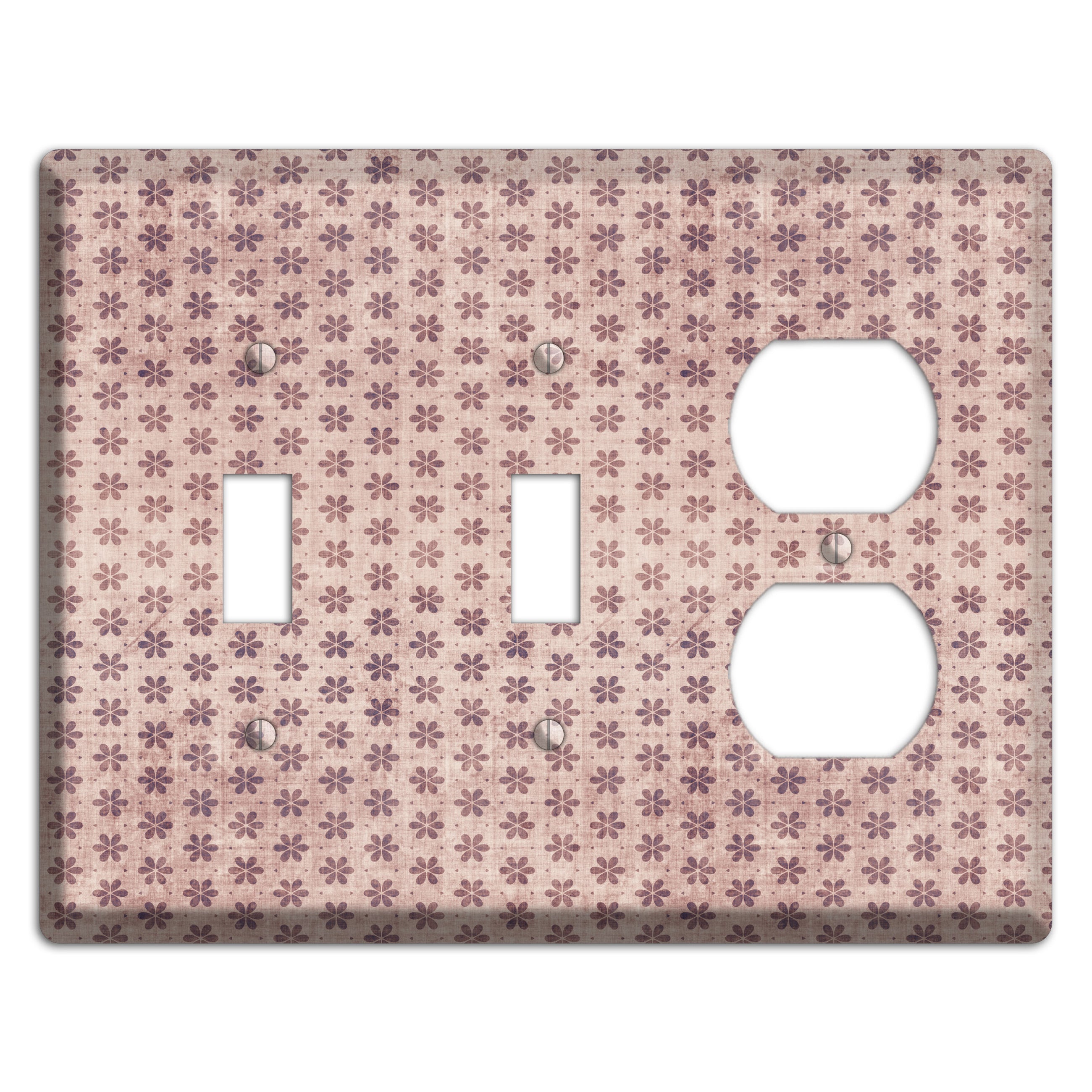Dusty Pink Grunge Floral Contour 2 Toggle / Duplex Wallplate