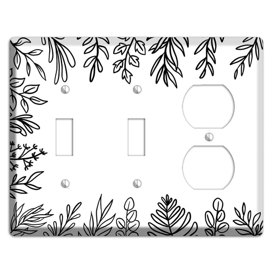 Hand-Drawn Floral 39 2 Toggle / Duplex Wallplate