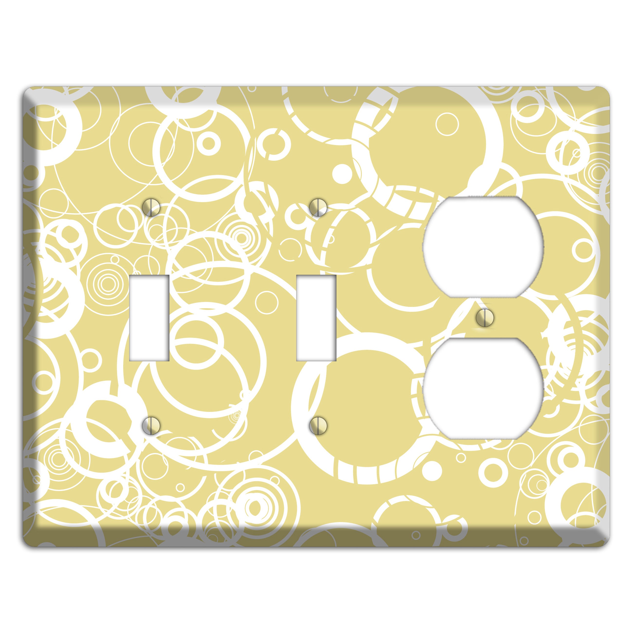 Beige with White Rings 2 Toggle / Duplex Wallplate