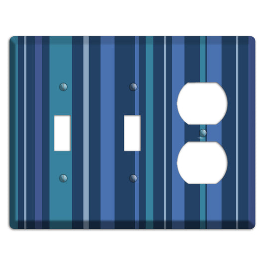 Multi Blue Vertical Stripes 2 Toggle / Duplex Wallplate