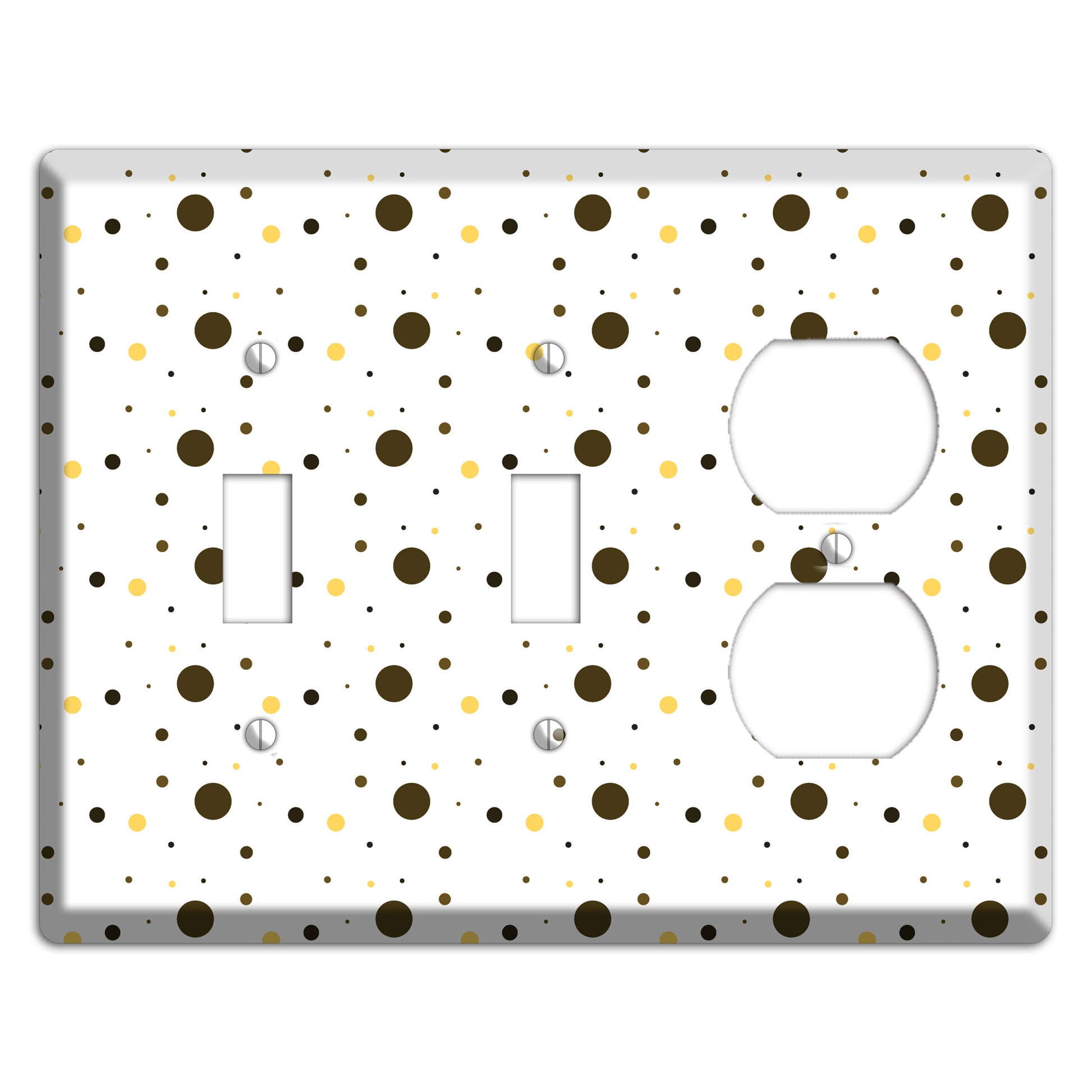 White with Black and Yellow Tiny Dots 2 Toggle / Duplex Wallplate