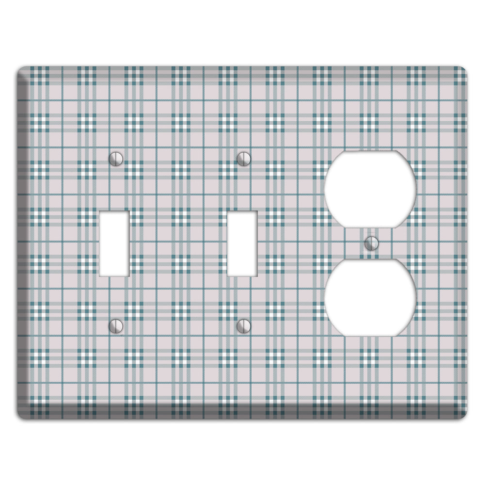 Multi Grey Plaid 2 Toggle / Duplex Wallplate