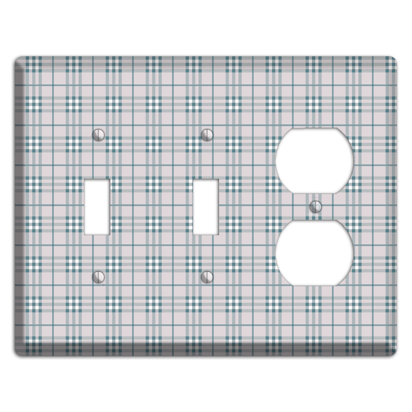 Multi Grey Plaid 2 Toggle / Duplex Wallplate