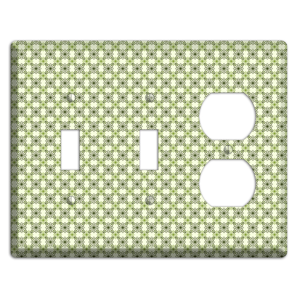 Multi Green Overlain Foulard 2 Toggle / Duplex Wallplate