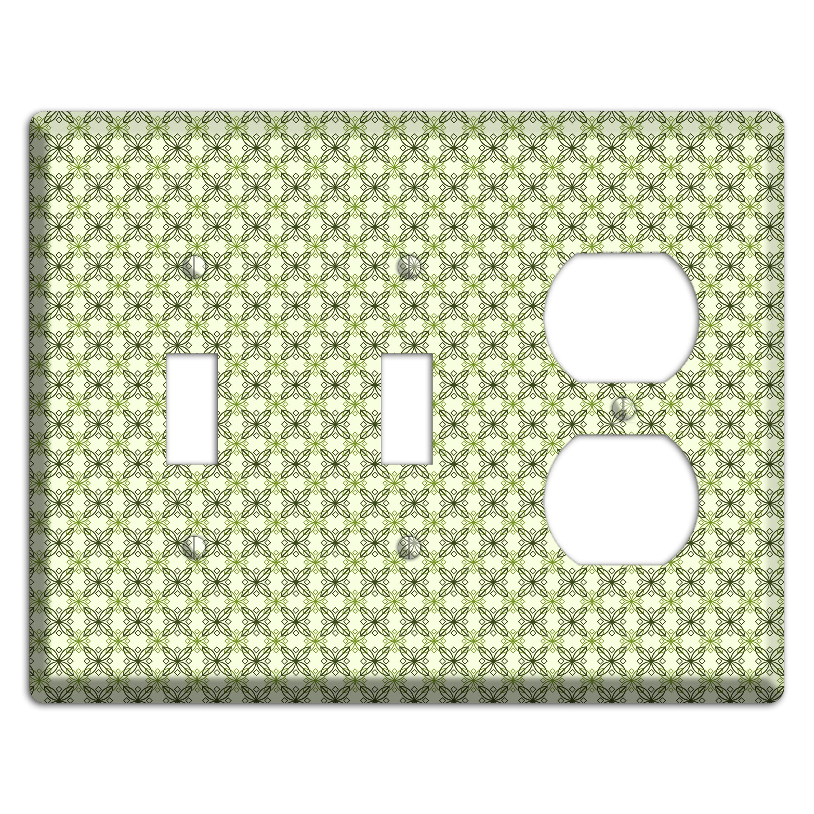 Multi Green Overlain Foulard 2 Toggle / Duplex Wallplate