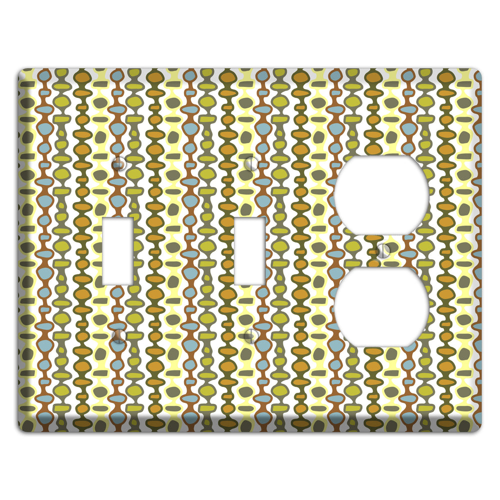 Multi Grey and Umber Bead and Reel 2 Toggle / Duplex Wallplate