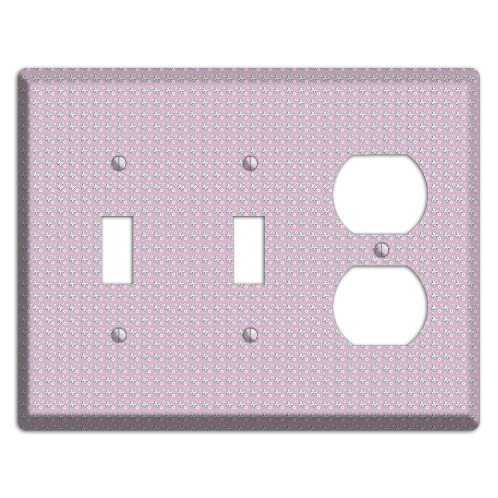 Pink with Butterflies 2 Toggle / Duplex Wallplate