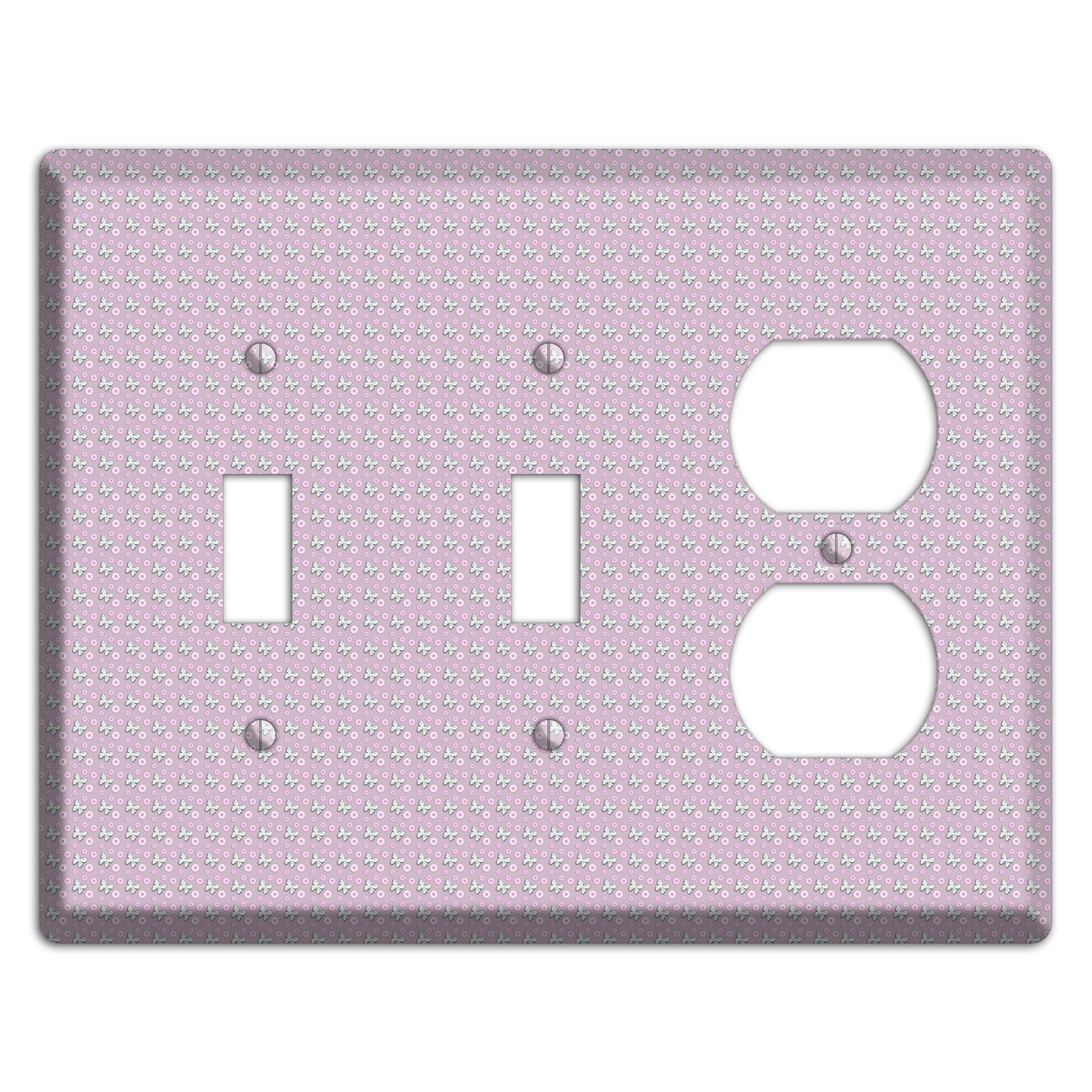 Pink with Butterflies 2 Toggle / Duplex Wallplate