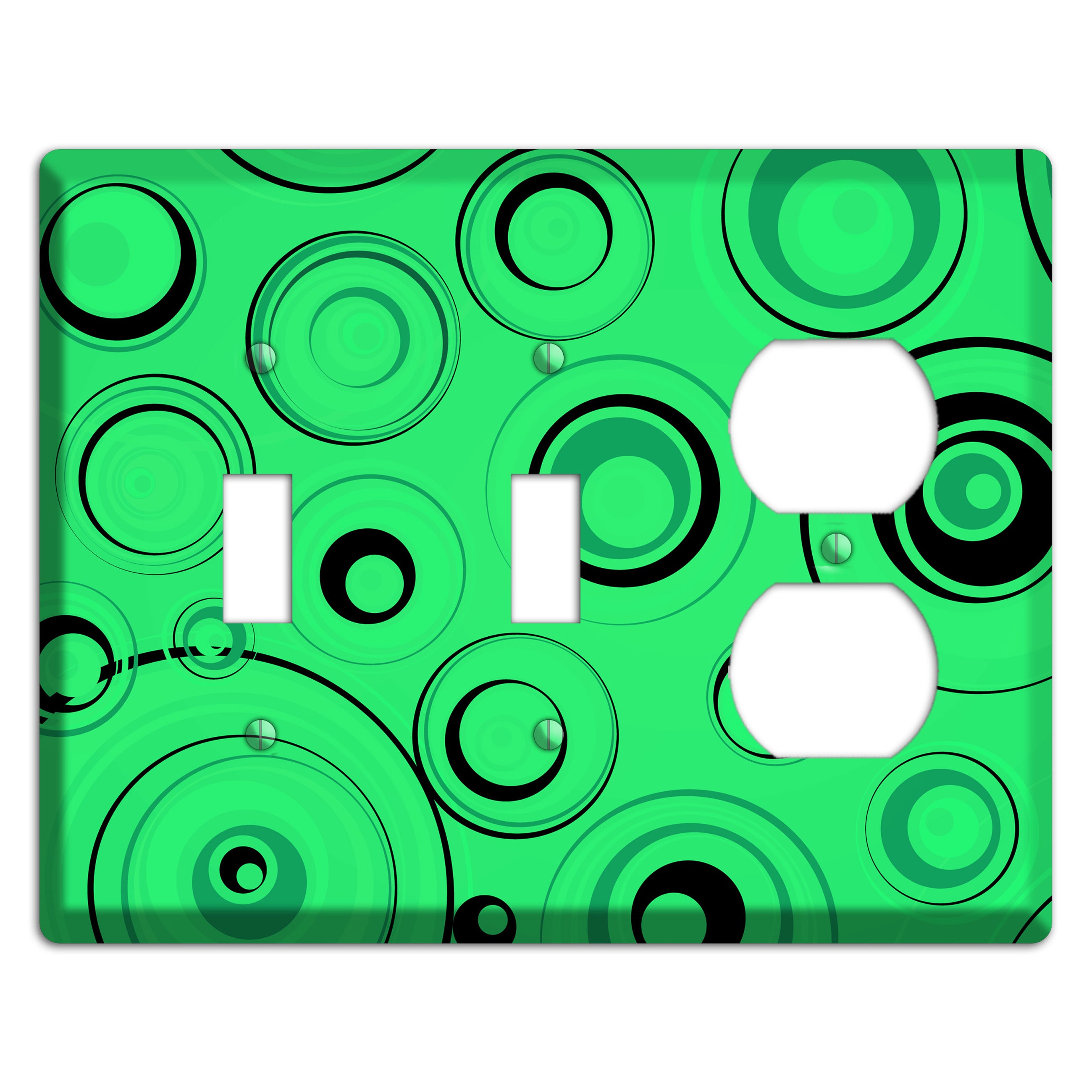 Bright Green Circles 2 Toggle / Duplex Wallplate