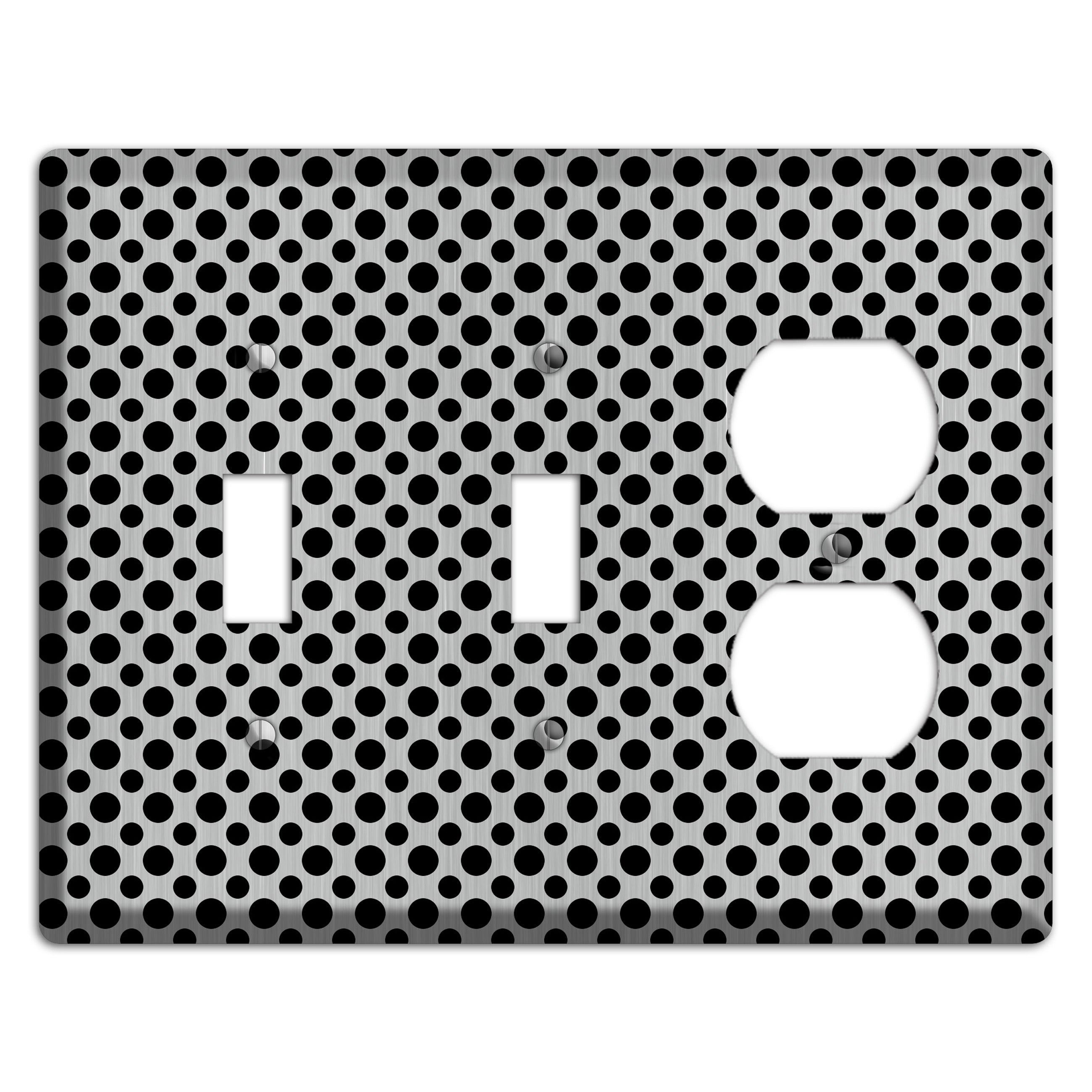 Multi Small Polka Dots Stainless 2 Toggle / Duplex Wallplate