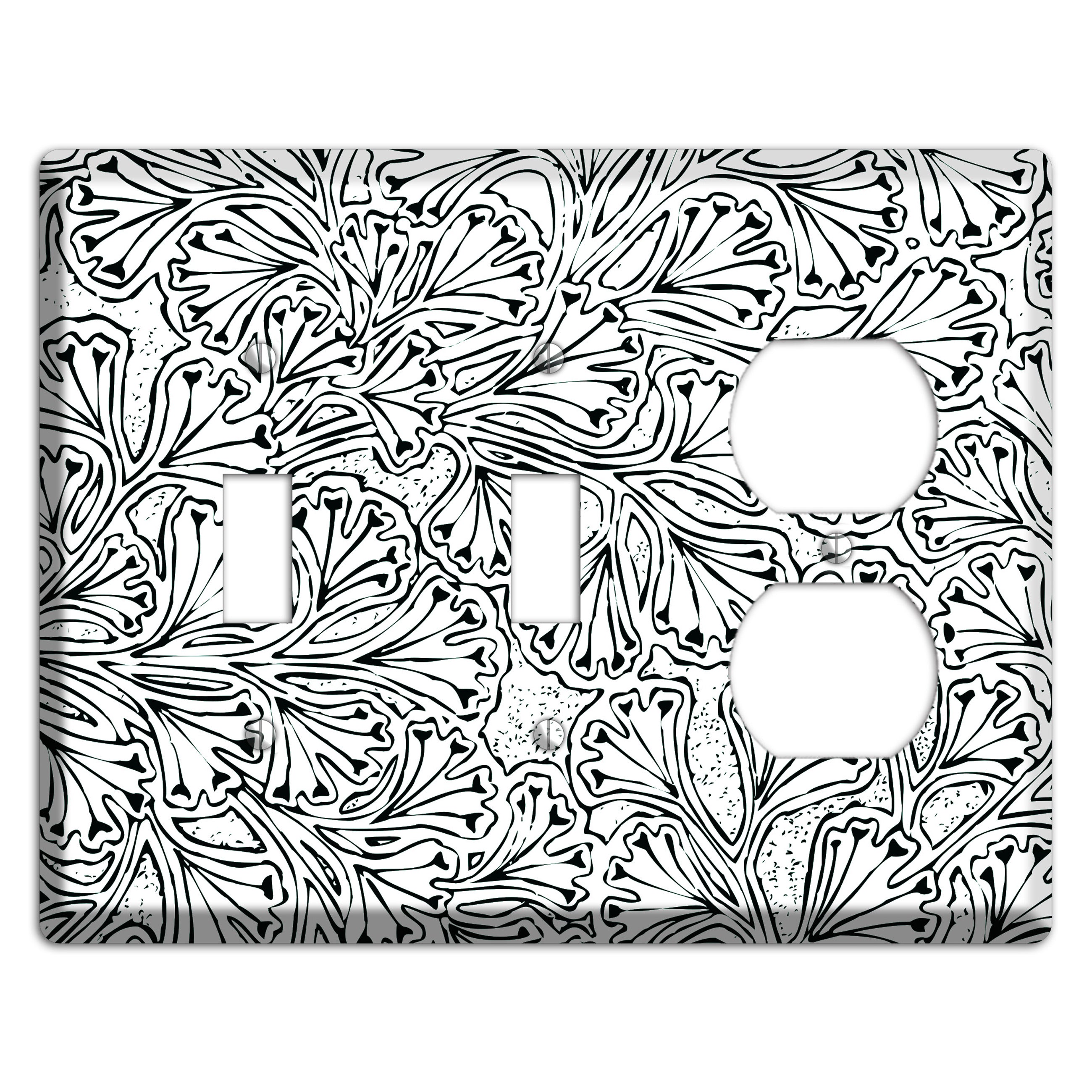 Deco Olive Interlocking Floral 2 Toggle / Duplex Wallplate