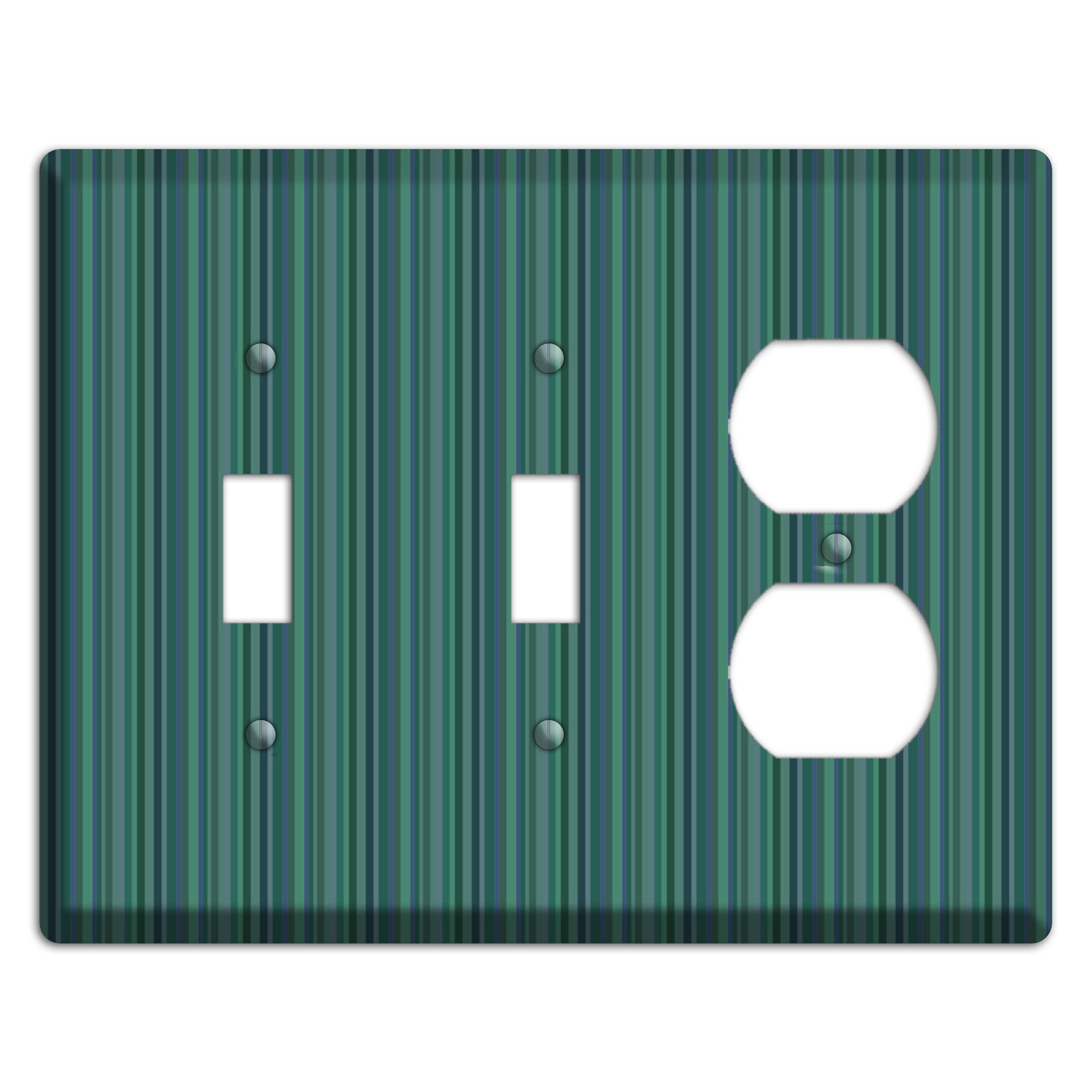 Multi Jade Vertical Stripes 2 Toggle / Duplex Wallplate