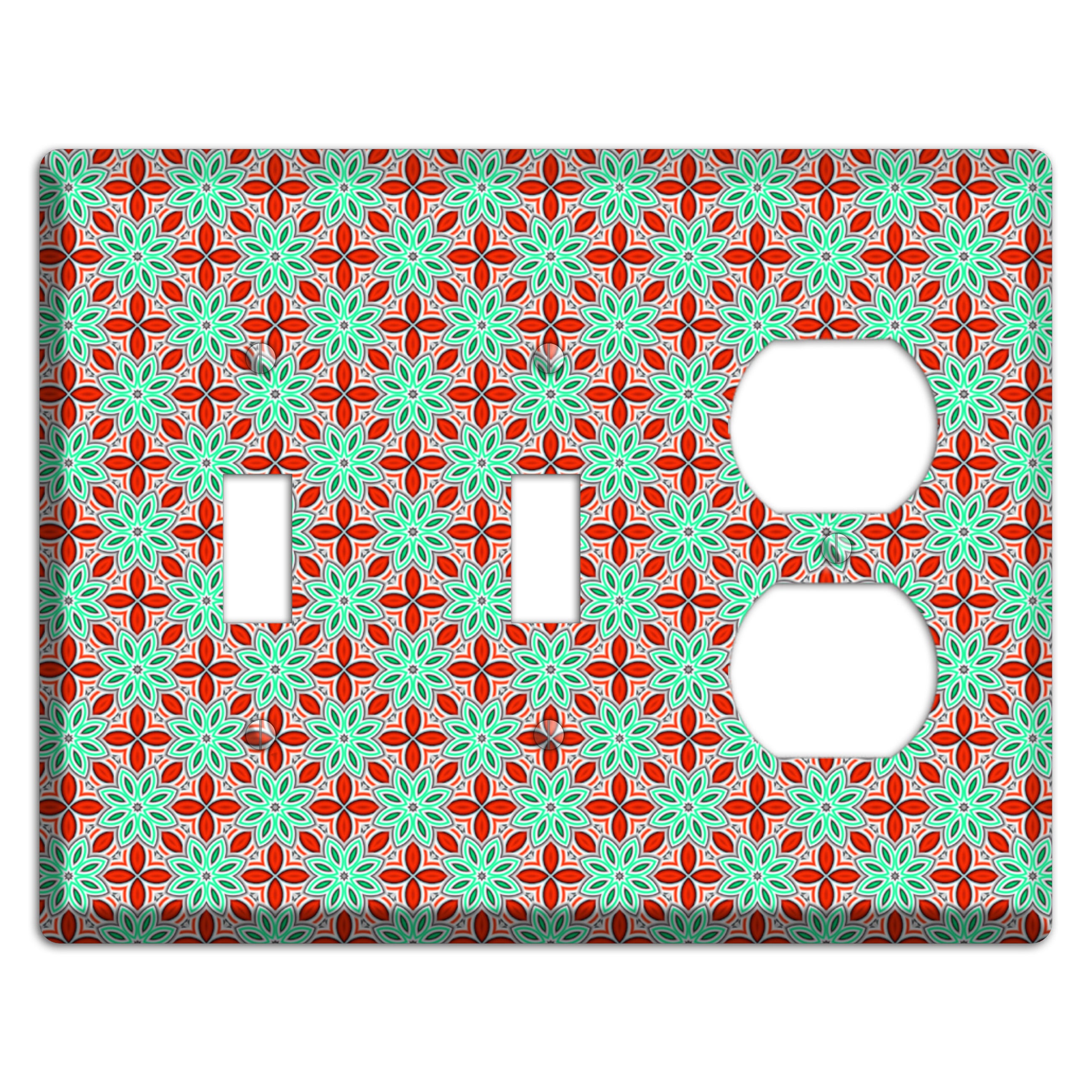 Green and Red Foulard 2 2 Toggle / Duplex Wallplate