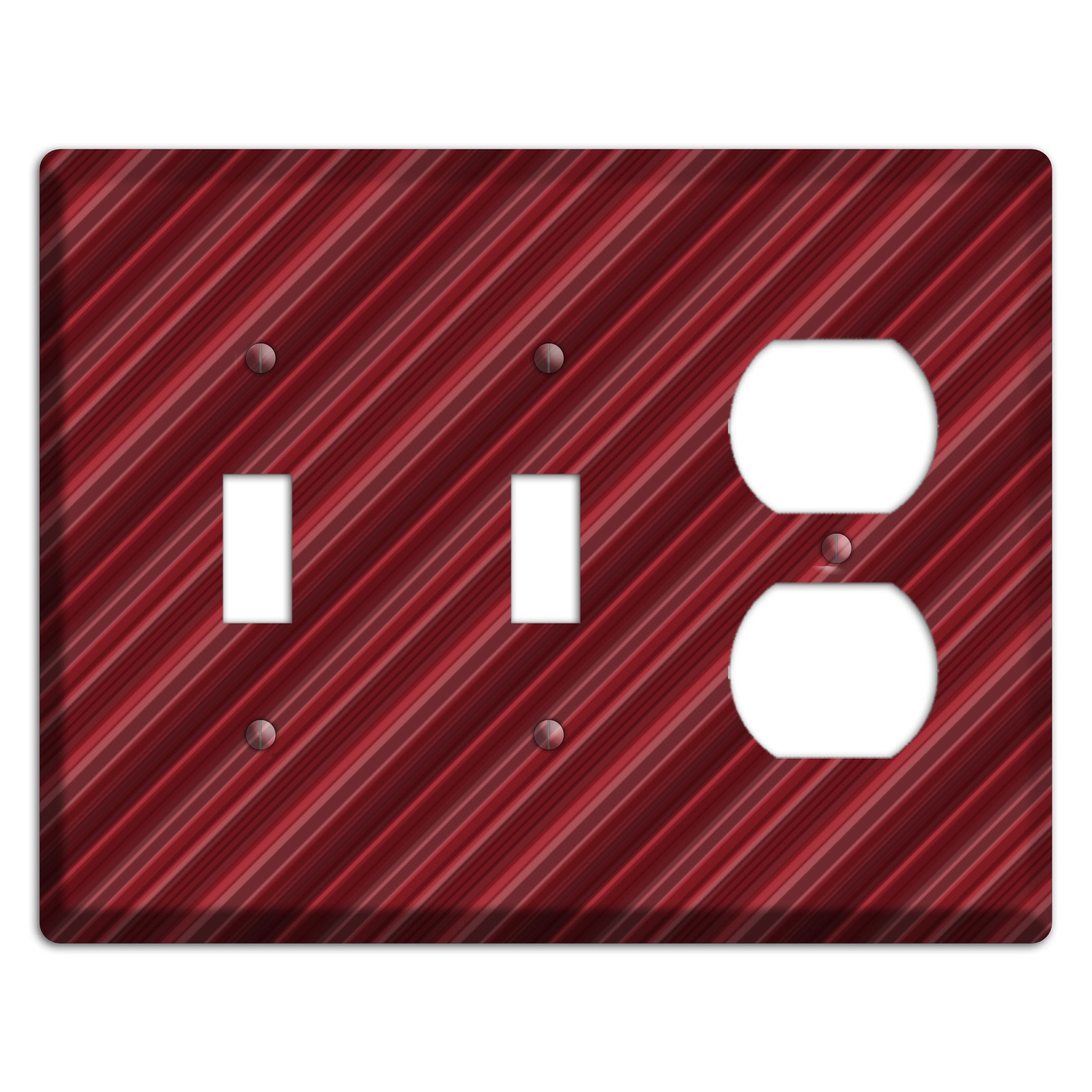 Burgundy Multi Angled Stripes 2 Toggle / Duplex Wallplate