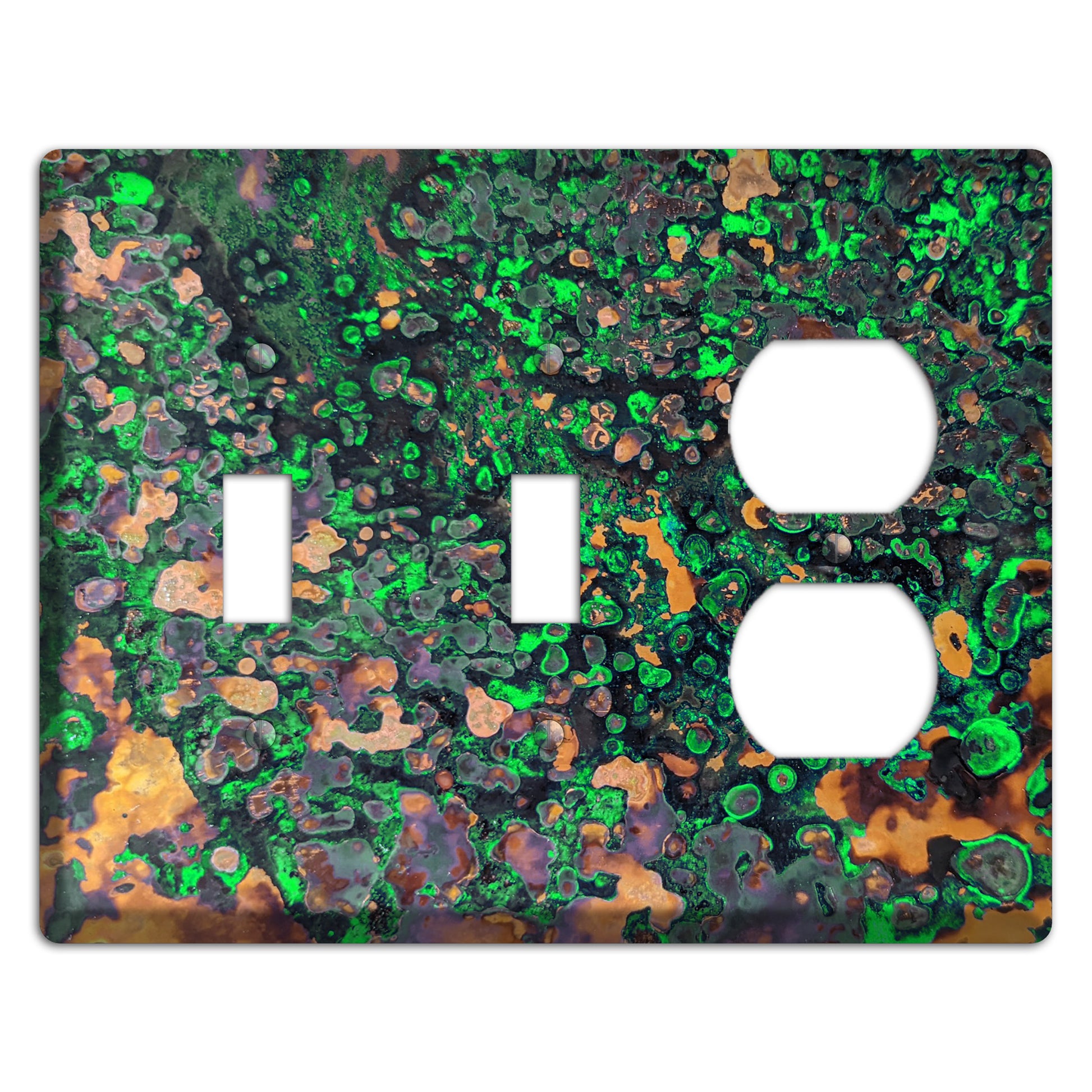 Copper Verdigris 2 Toggle / Duplex Outlet Cover Plate