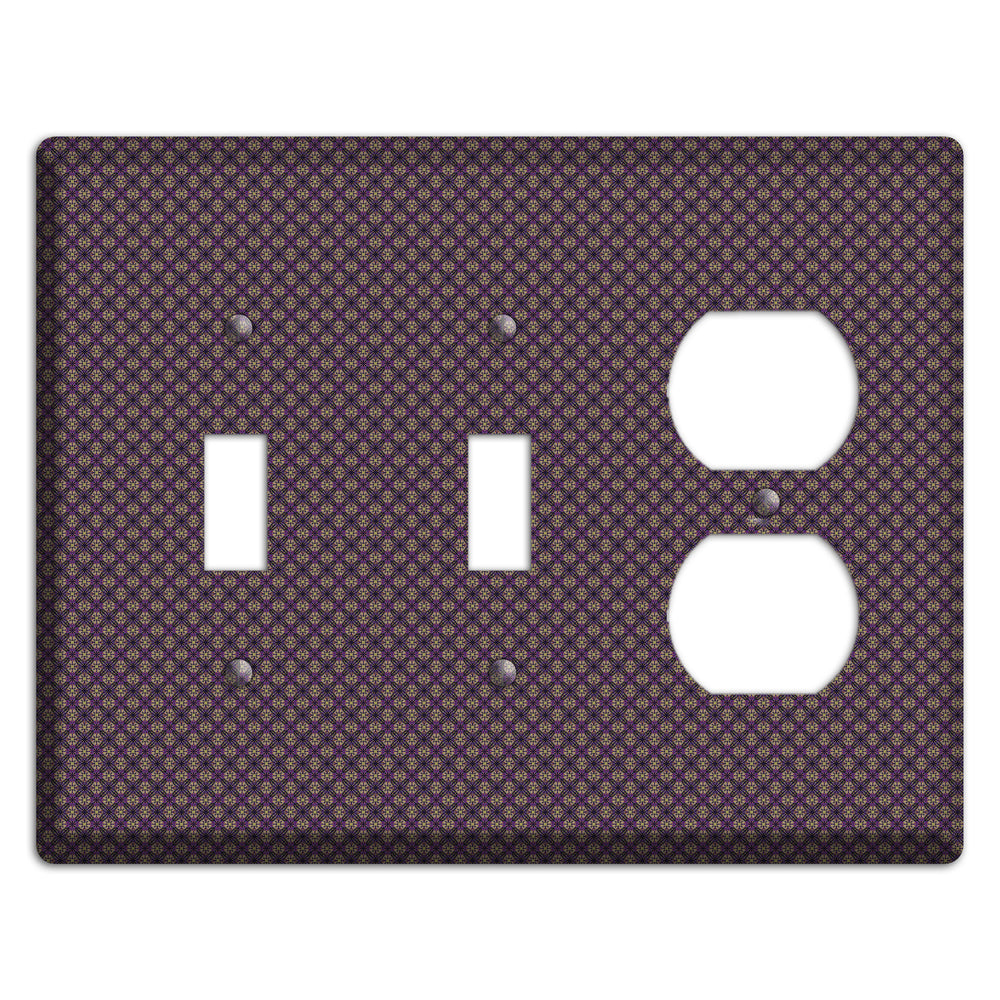 Brown and Purple Tiny Arabesque 2 Toggle / Duplex Wallplate