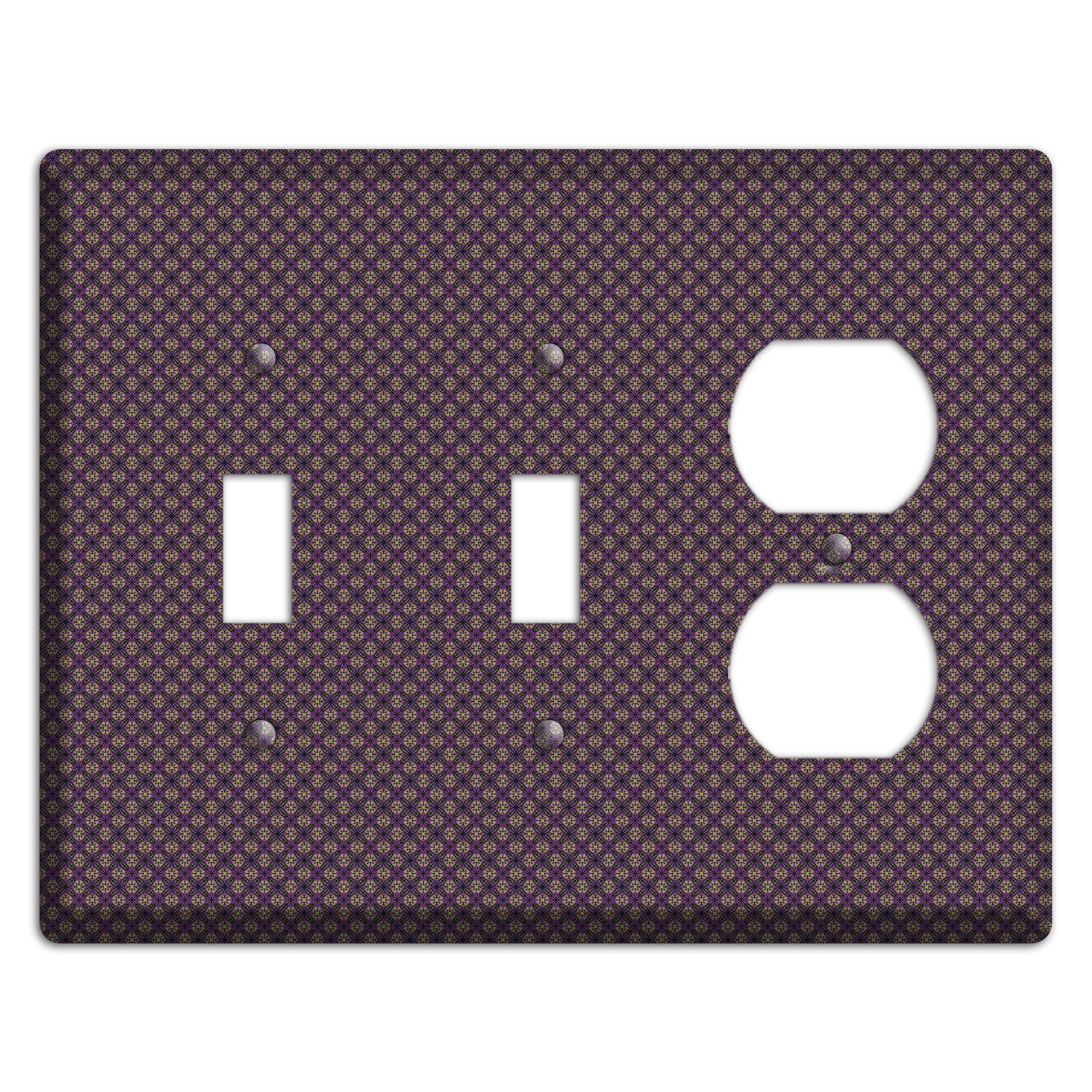 Brown and Purple Tiny Arabesque 2 Toggle / Duplex Wallplate