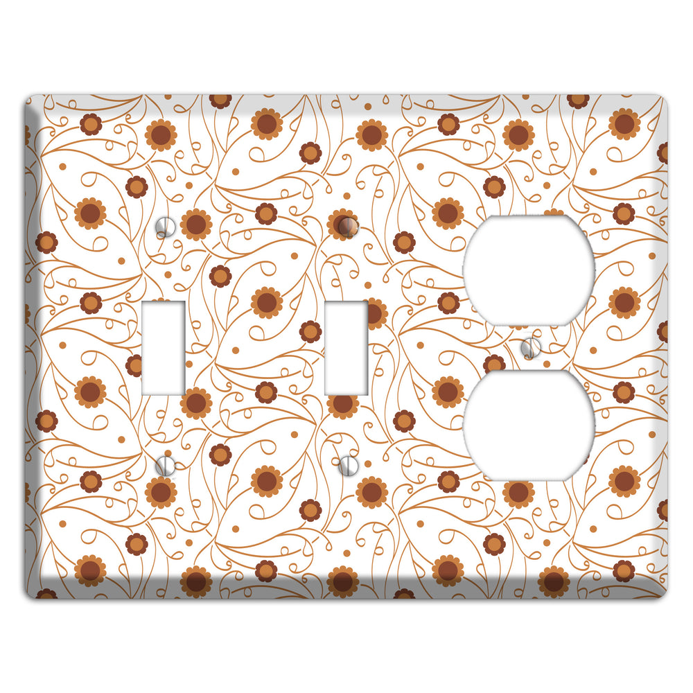 White Vine Floral 2 Toggle / Duplex Wallplate
