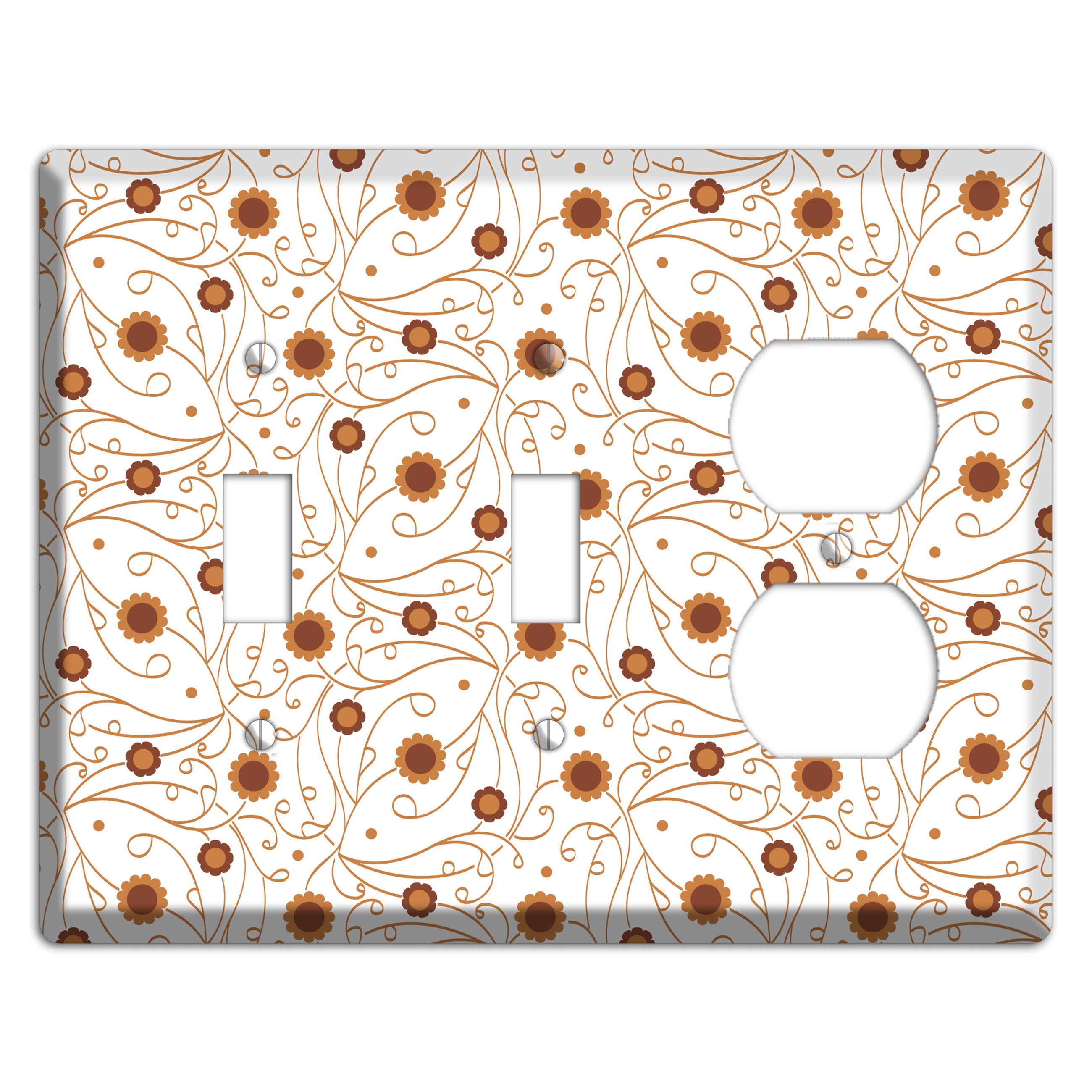 White Vine Floral 2 Toggle / Duplex Wallplate